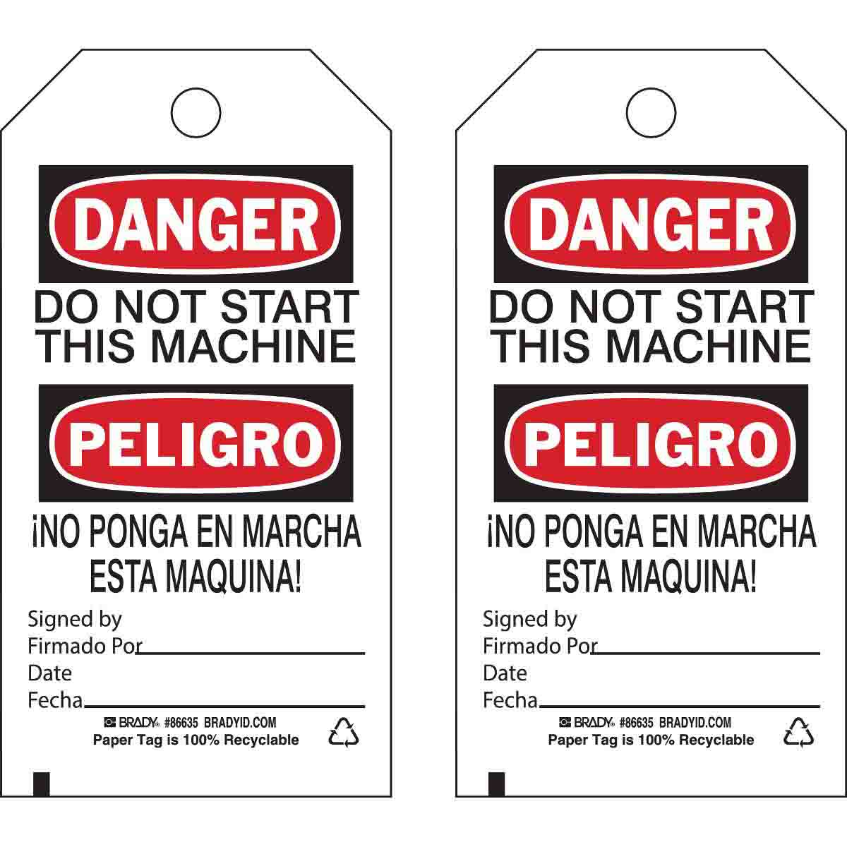 86635 TAG B853 5.75X3 BLK/RED/WHT 2SIDE 100/PK