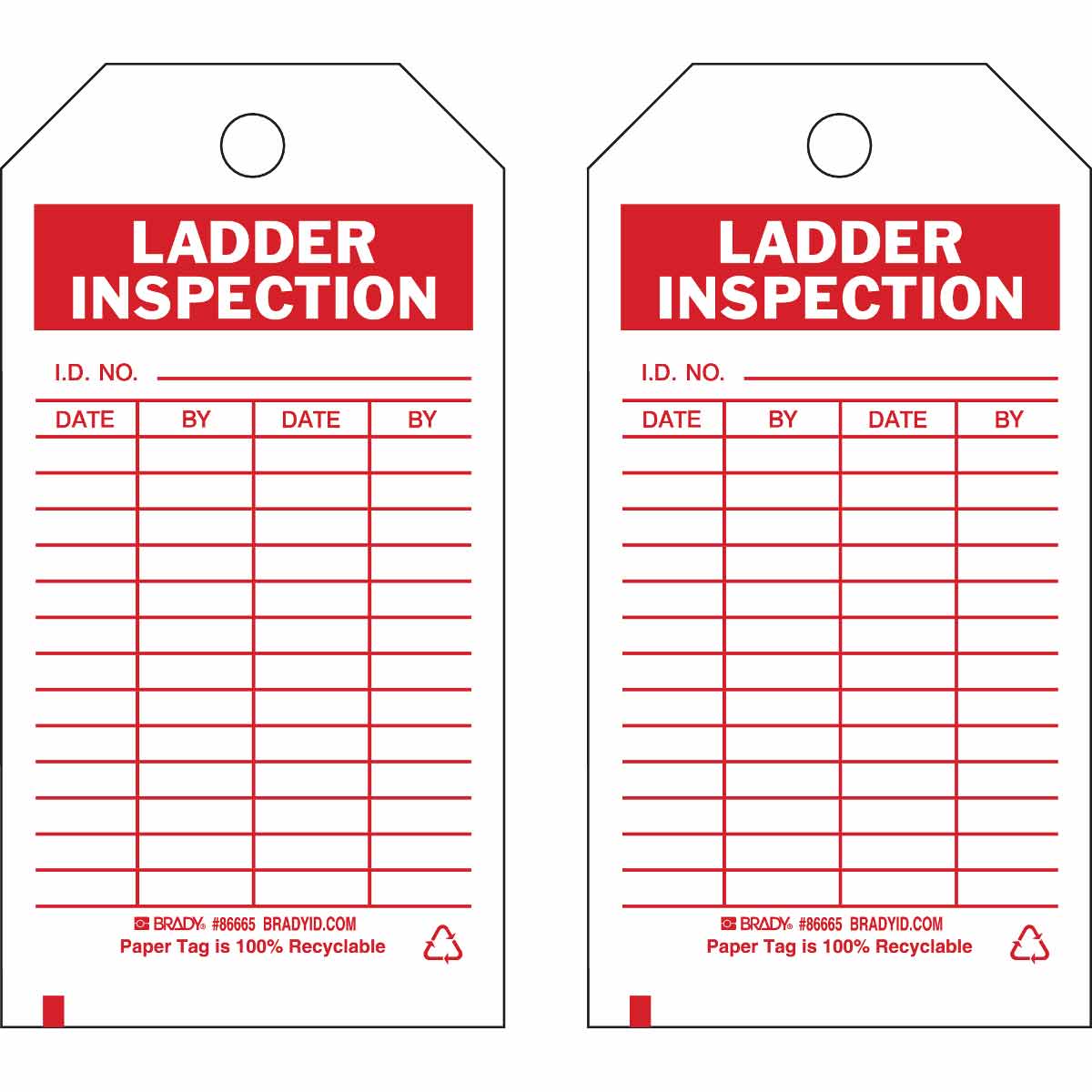 Brady Part: 86665 | Ladder Inspection Tags | BradyID.com