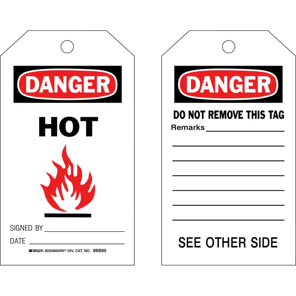 86585 TAG B851 BLK/RED/WHT 7X4 2-SIDES 10/PK