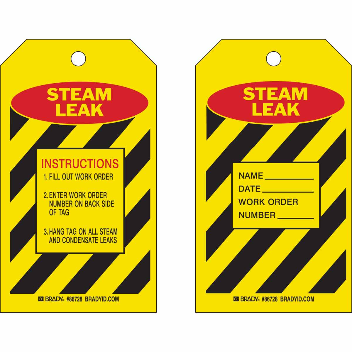 86728 TAG B853 7X4 RED/BLK/YEL 2-SIDED 100/PKG