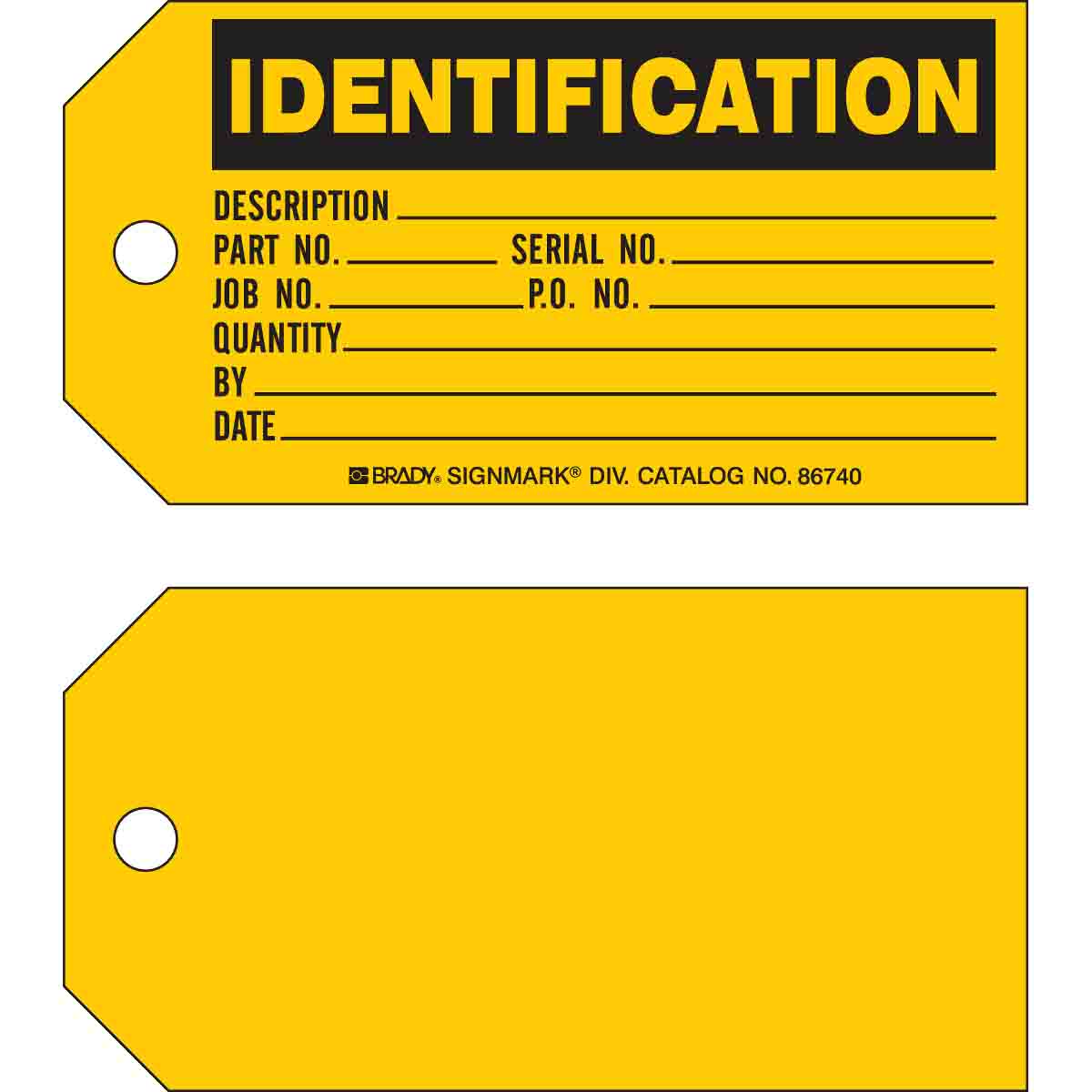 86740 TAG B853 3x5.75 BLK/YEL 1-SIDE 100/PK