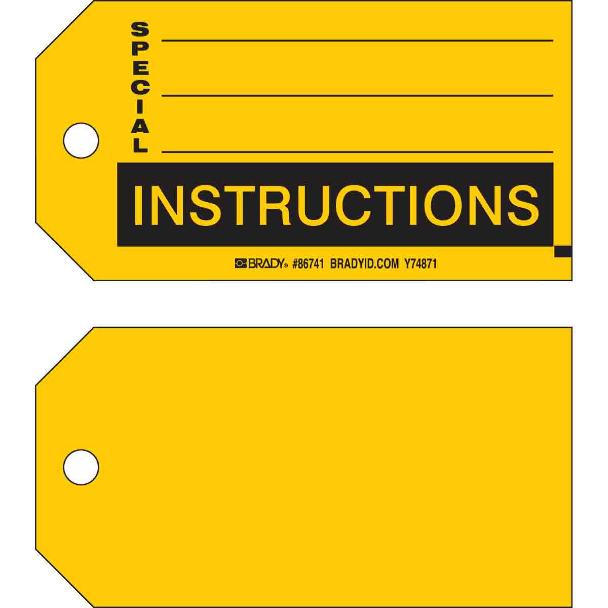 86741 TAG B853 3x5.75 BLK/YEL 1-SIDE 100/PK
