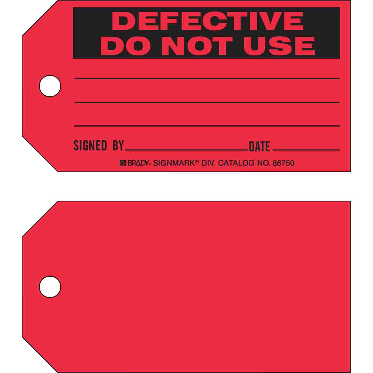 86750 TAG B853 3x5.75 BLK/RED 1-SIDE 100/PK