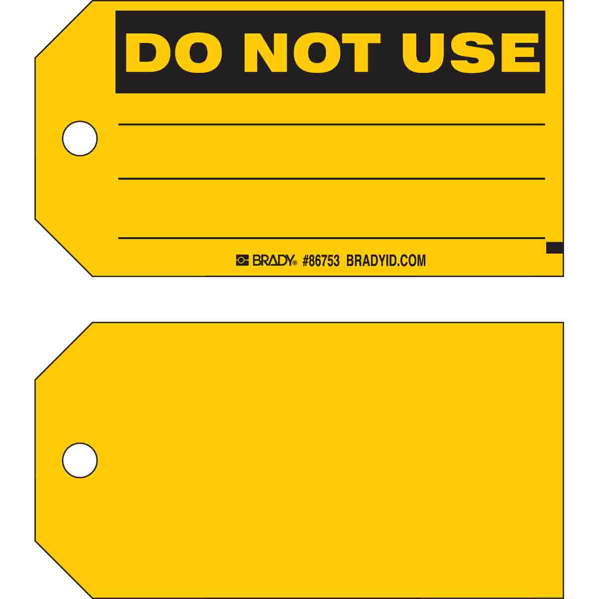 86753 TAG B853 3x5.75 BLK/YEL 1-SIDE 100/PK