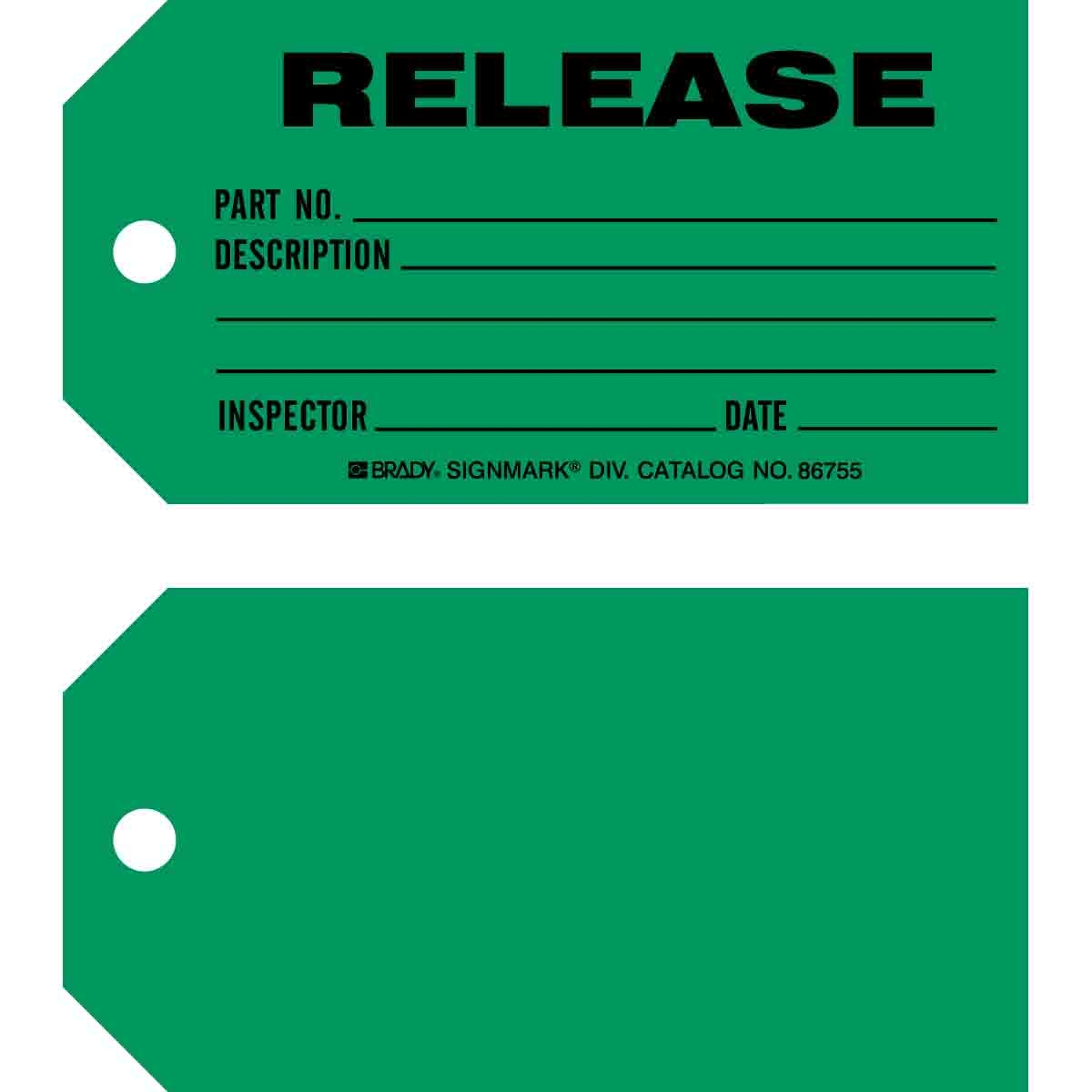 86755 TAG B853 3x5.75 BLK/GREEN 1-SIDE 100/PK
