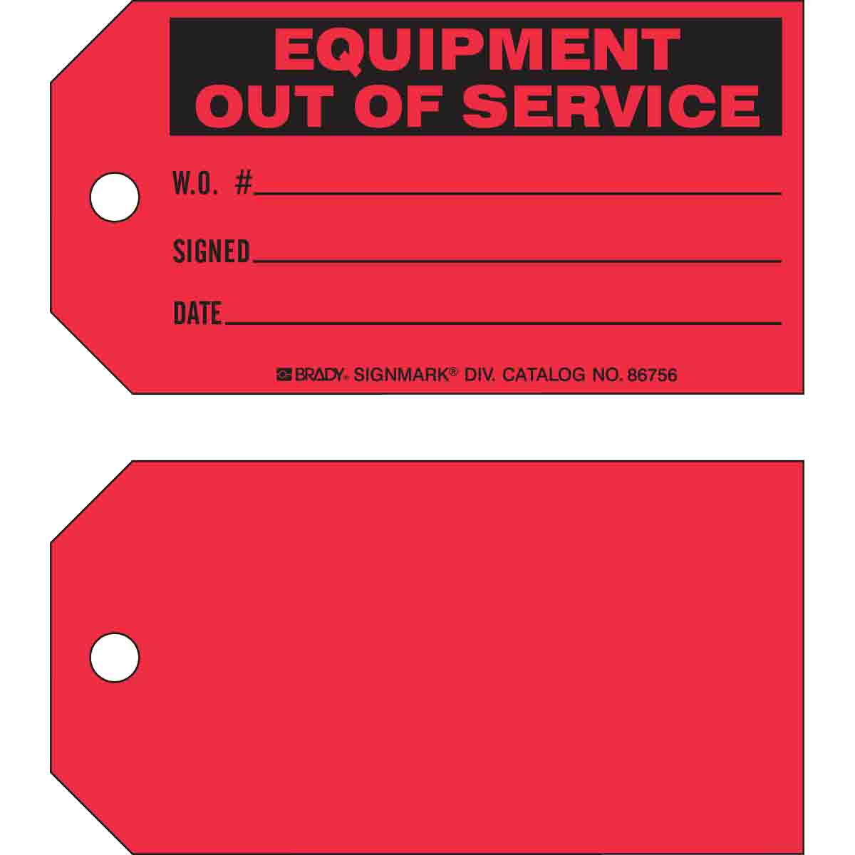 86756 TAG B853 3x5.75 EQUIP OUT SERV 1SD 100PK