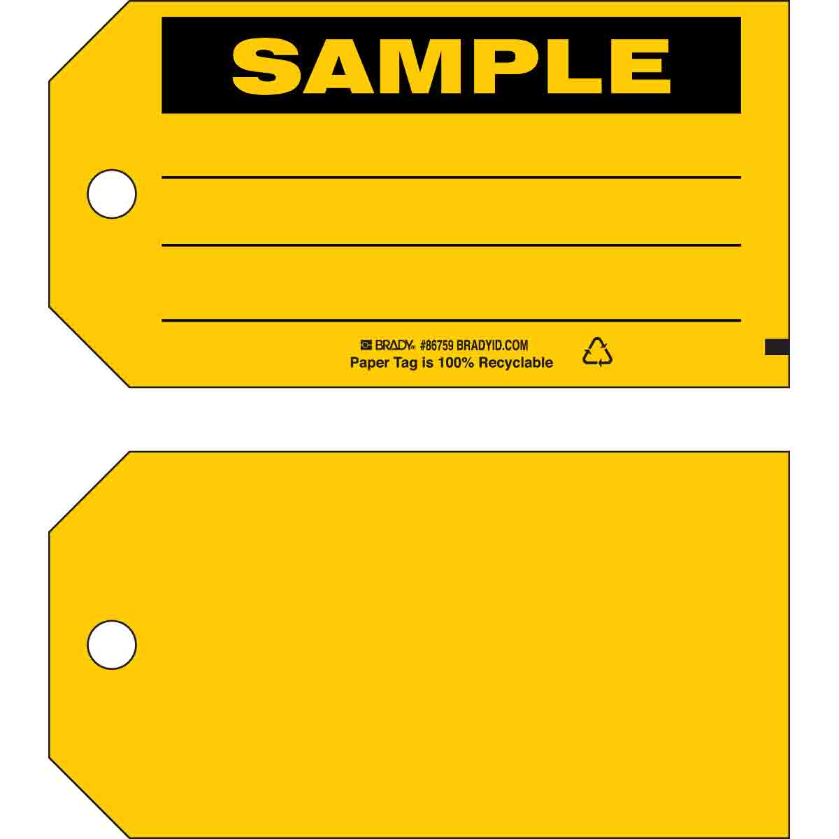 86759 TAG B853 3x5.75 BLK/YEL 1-SIDE 100/PK