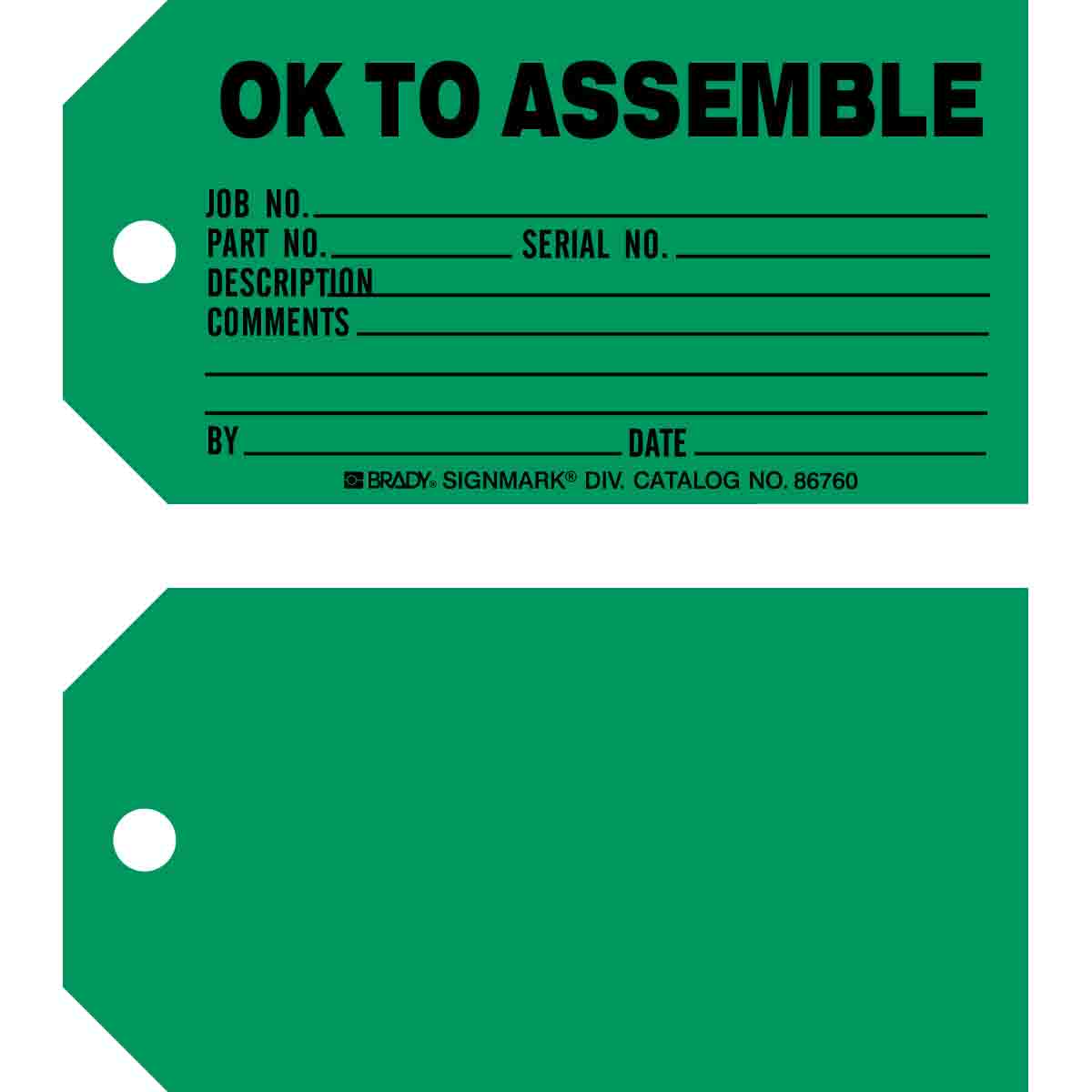 86760 TAG B853 3x5.75 BLK/GREEN 1-SIDE 100/PK
