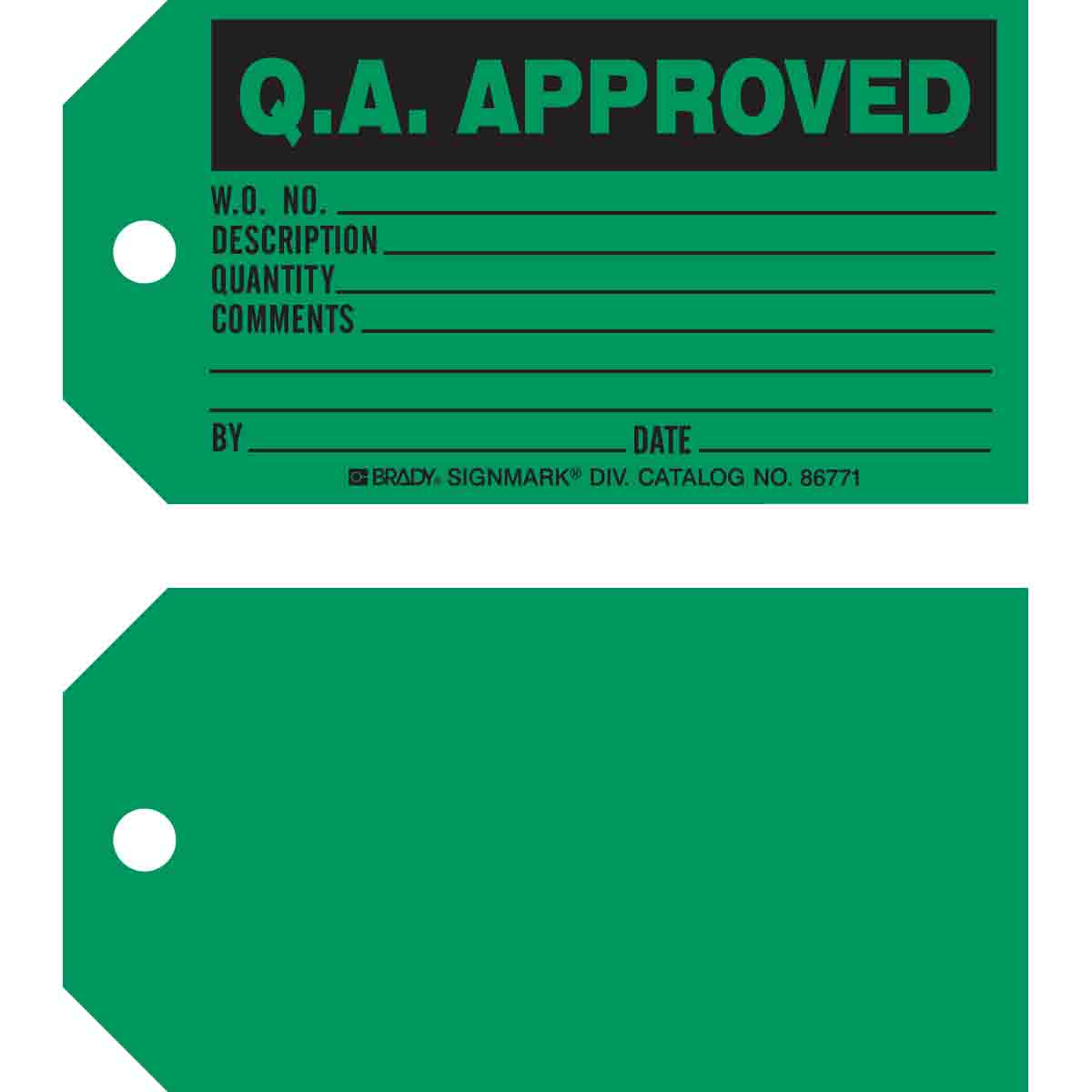 86771 TAG B853 3x5.75 BLK/GREEN 1-SIDE 100/PK