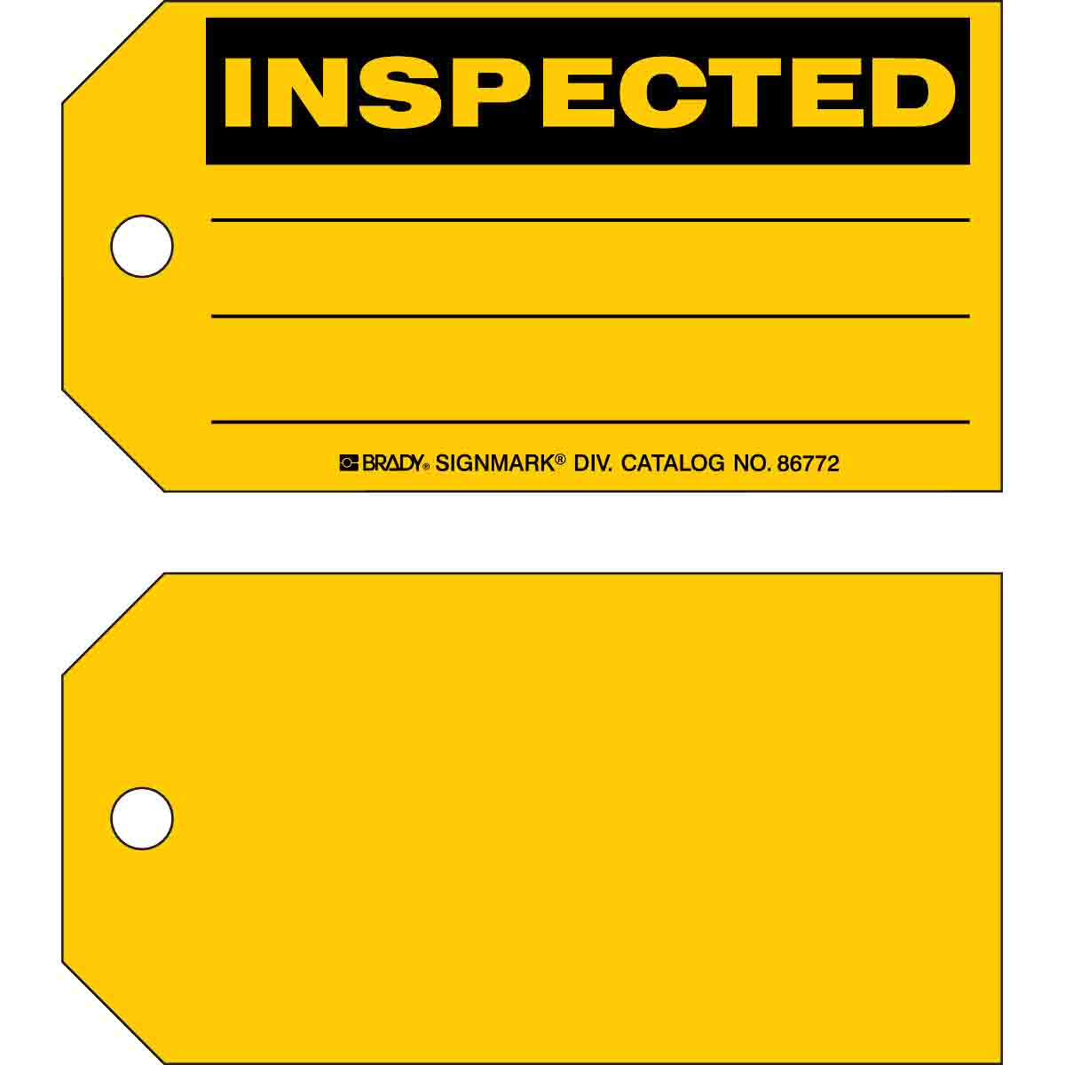 86772 TAG B853 3x5.75 BLK/YEL 1-SIDE 100/PK