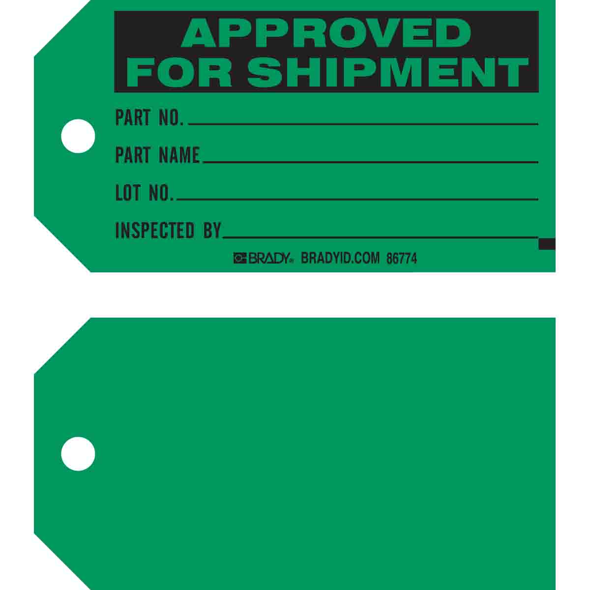 86774 TAG B853 3x5.75 BLK/GREEN 1-SIDE 100/PK