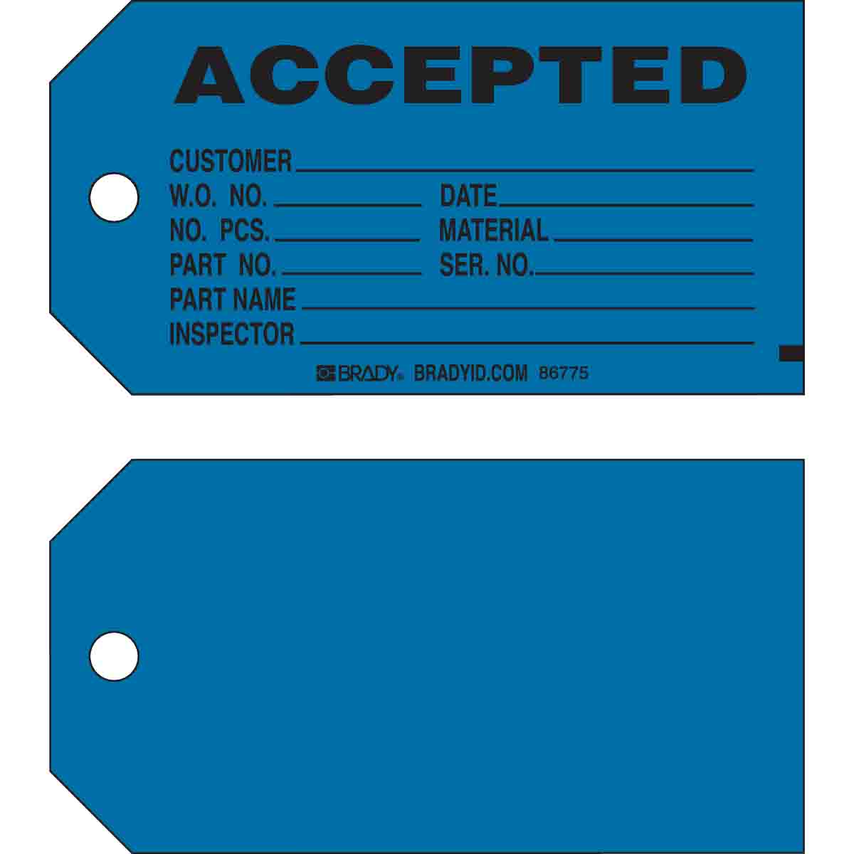 86775 TAG B853 3x5.75 BLK/BLUE 1-SIDE 100/PK