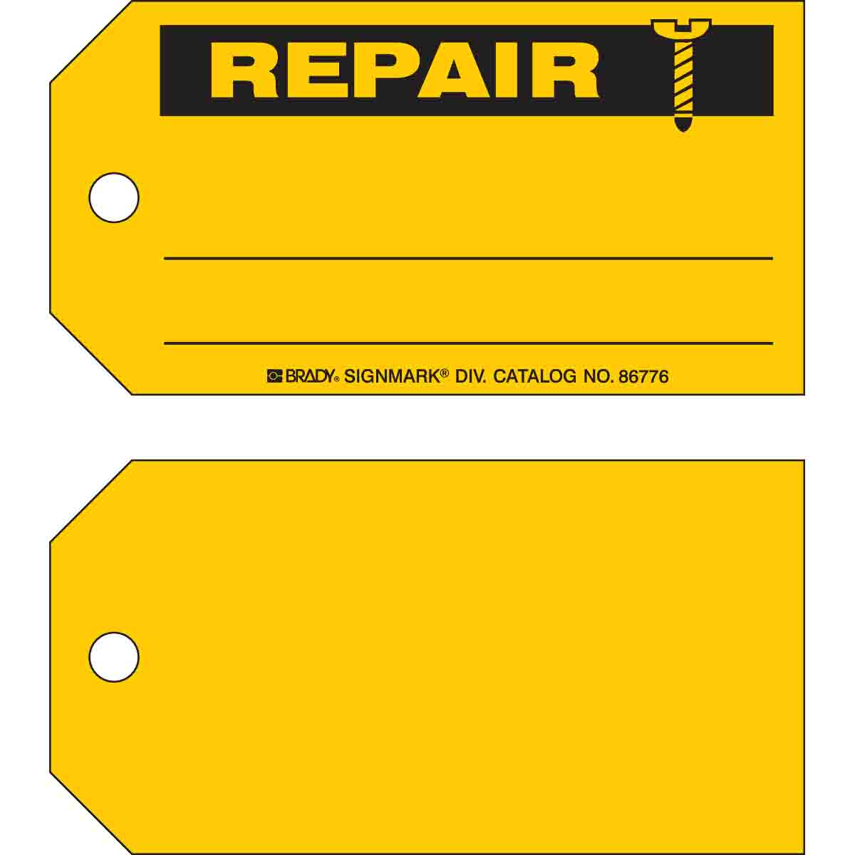 86776 TAG B853 3x5.75 BLK/YEL 1-SIDE 100/PK