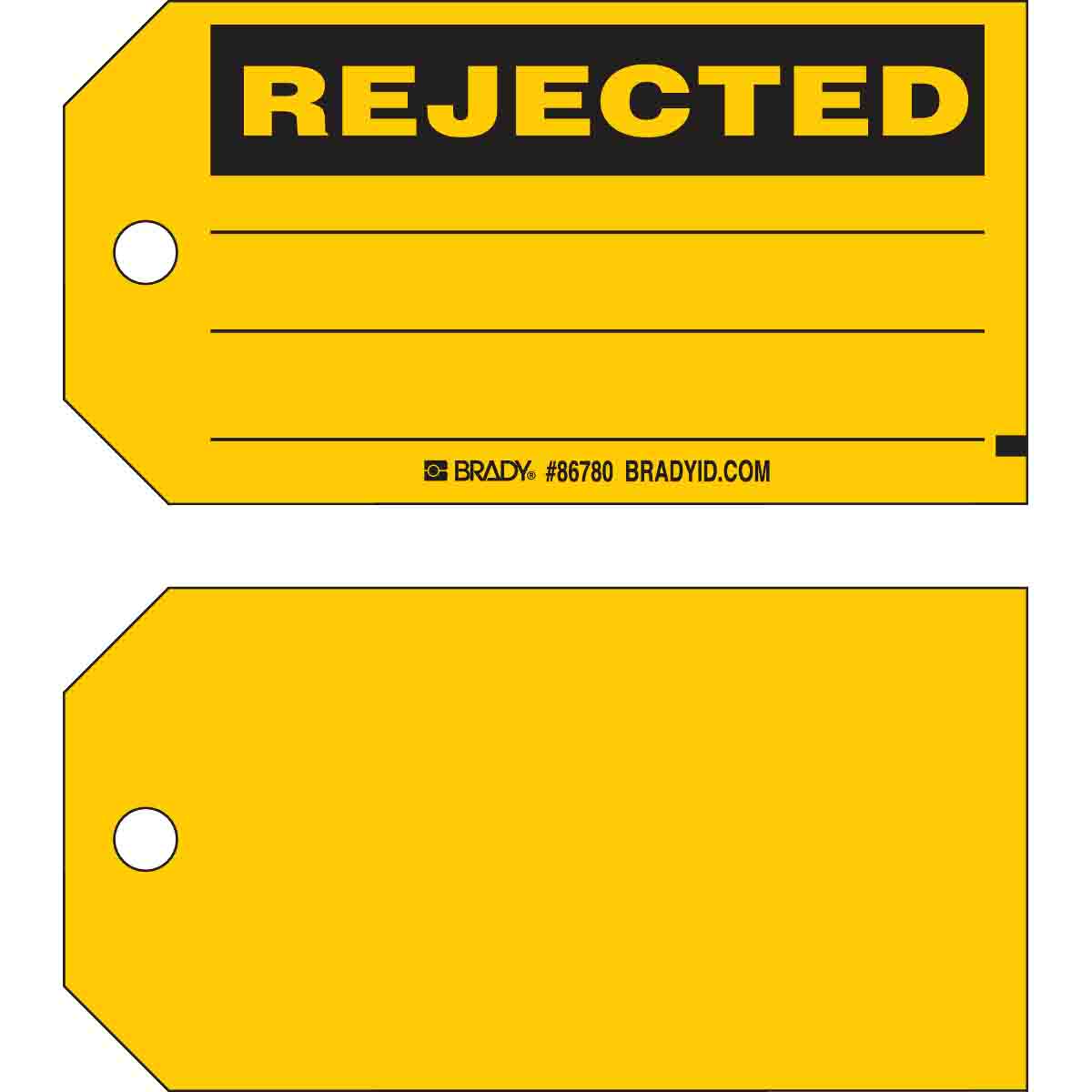 86780 TAG B853 3x5.75 BLK/YEL 1-SIDE 100/PK