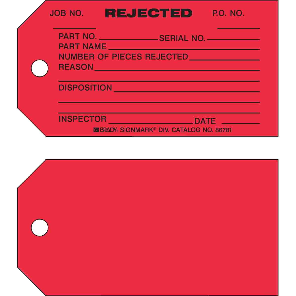 86781 TAG B853 3x5.75 BLK/RED 1-SIDE 100/PK
