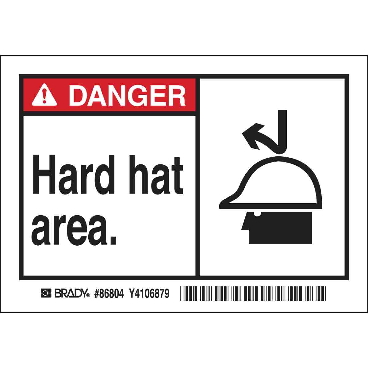 86804 B302-3.5X5-WK-AL-5/PK--HARD HAT AREA.