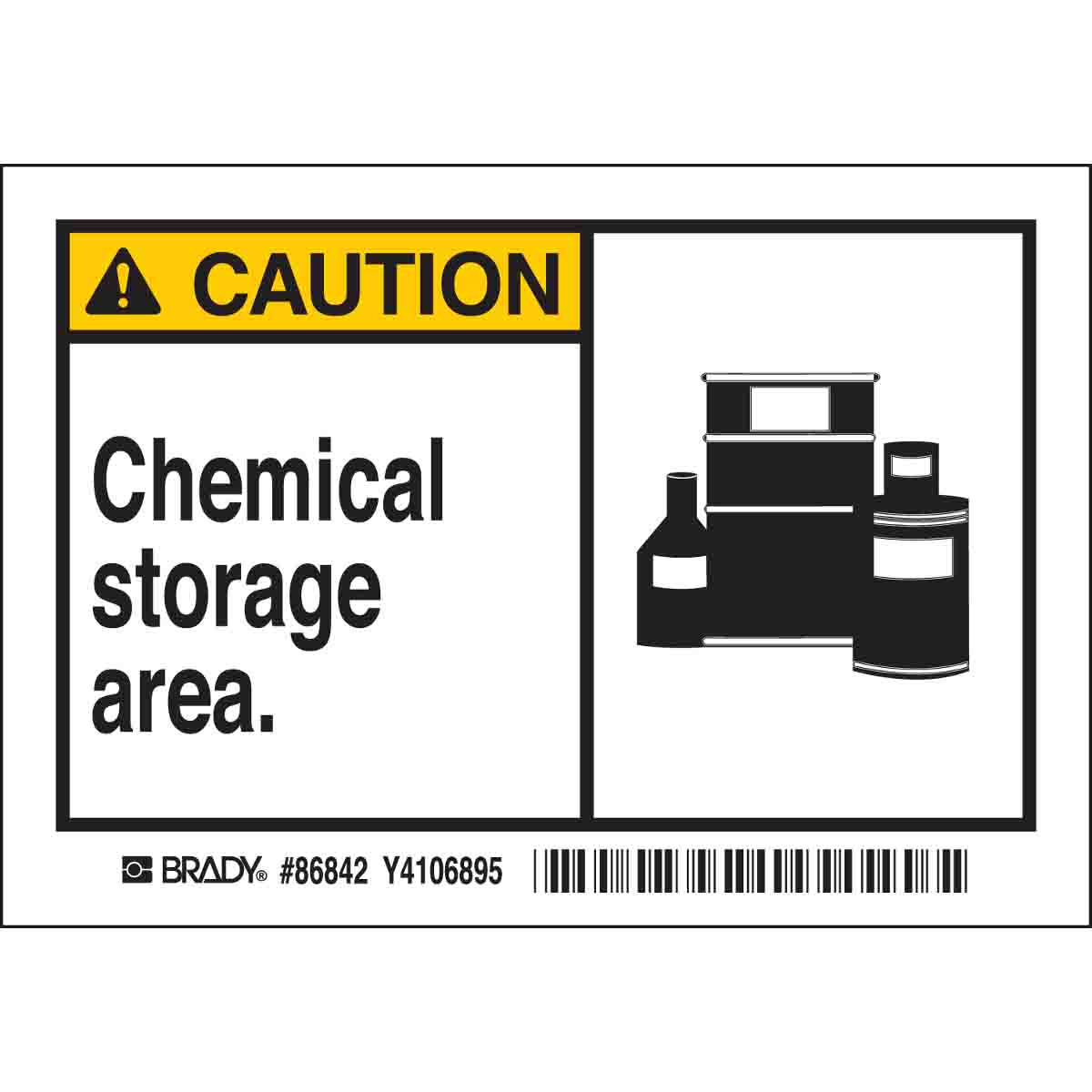 86842 B302-3.5X5-WK-AL-5/PK-CAU-CHEMICAL STOR
