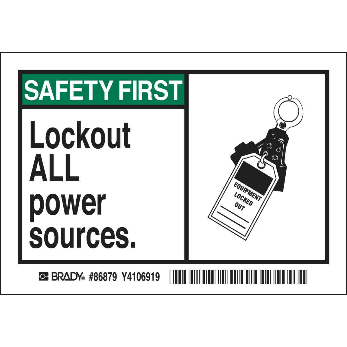 86879 B302-3.5X5-WK-AL-5/PK-SAF-LOCK OUT ALL