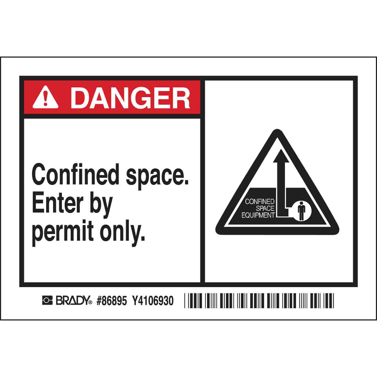 86895 B302-3.5X5-WK-AL-5/PK--CONFINED SPACE.