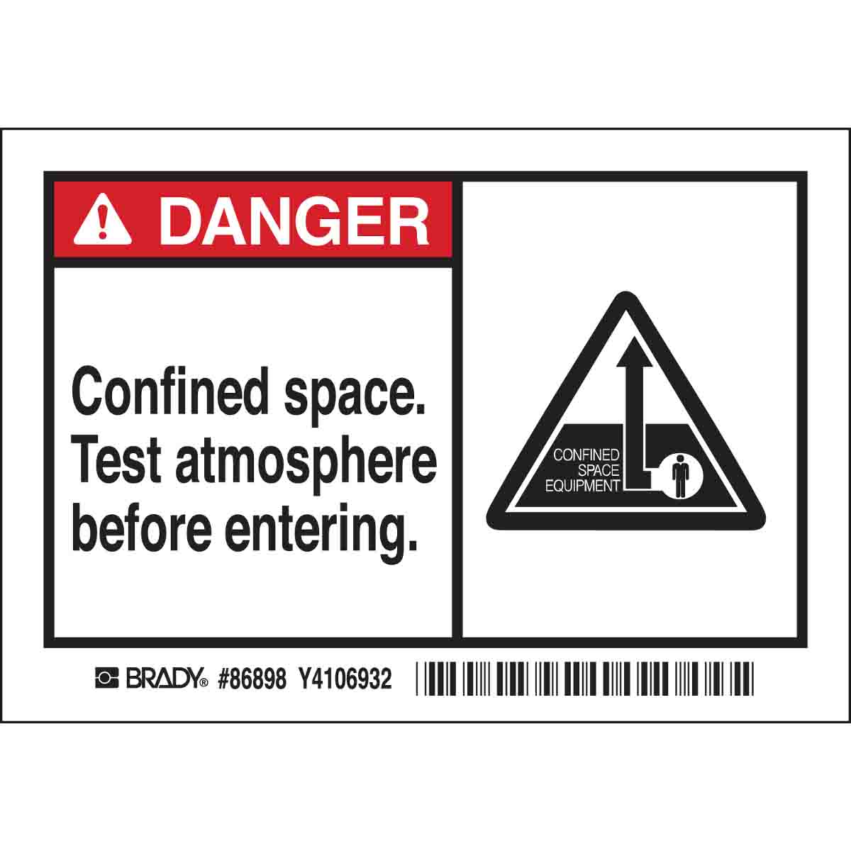 86898 B302-3.5X5-WK-AL-5/PK--CONFINED SPACE.