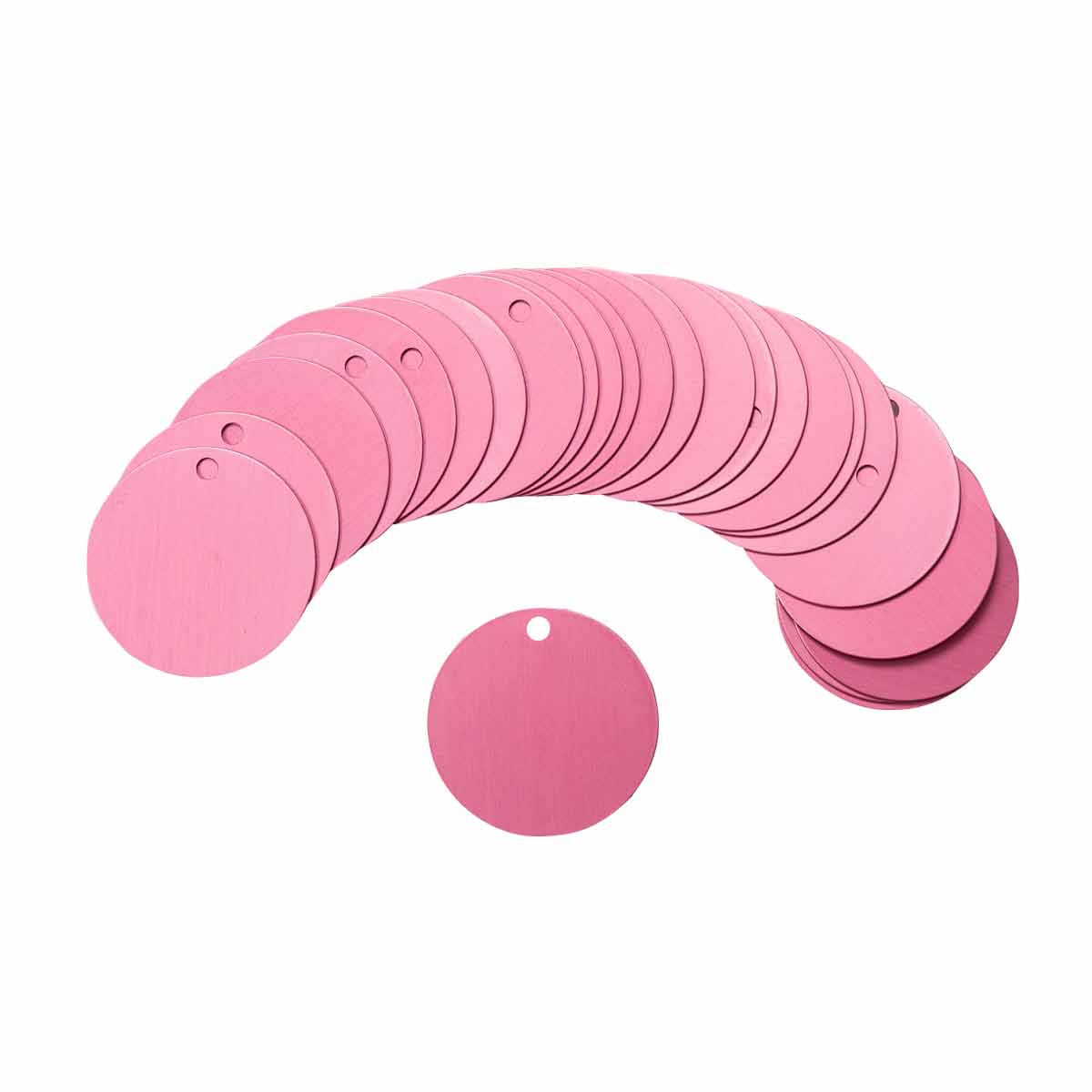 87603 ALUM VALVE TAG,1.5" ROUND,PINK