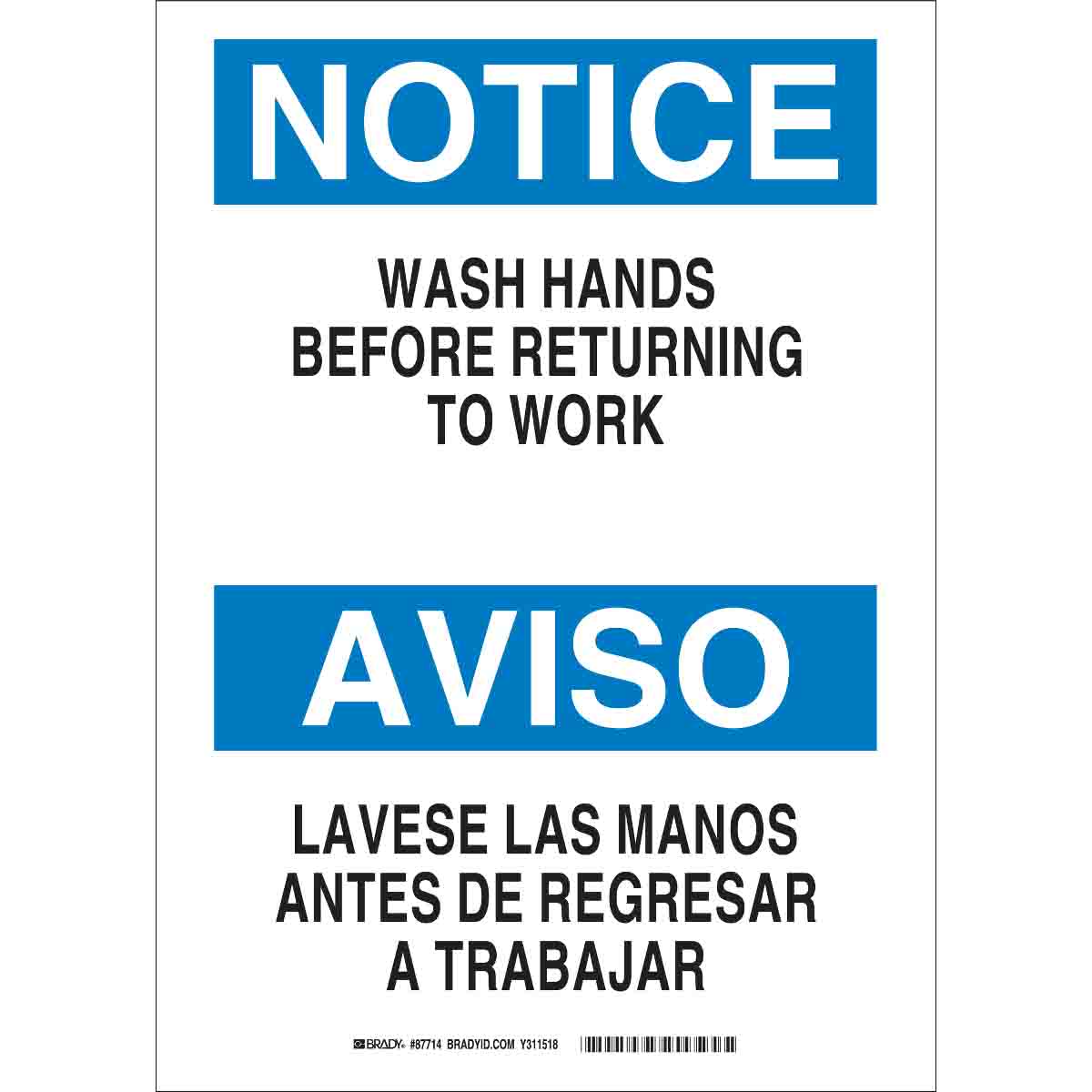 87714 B120 14X10 BLK,BLU/WHT NOTC/AVISO WASH