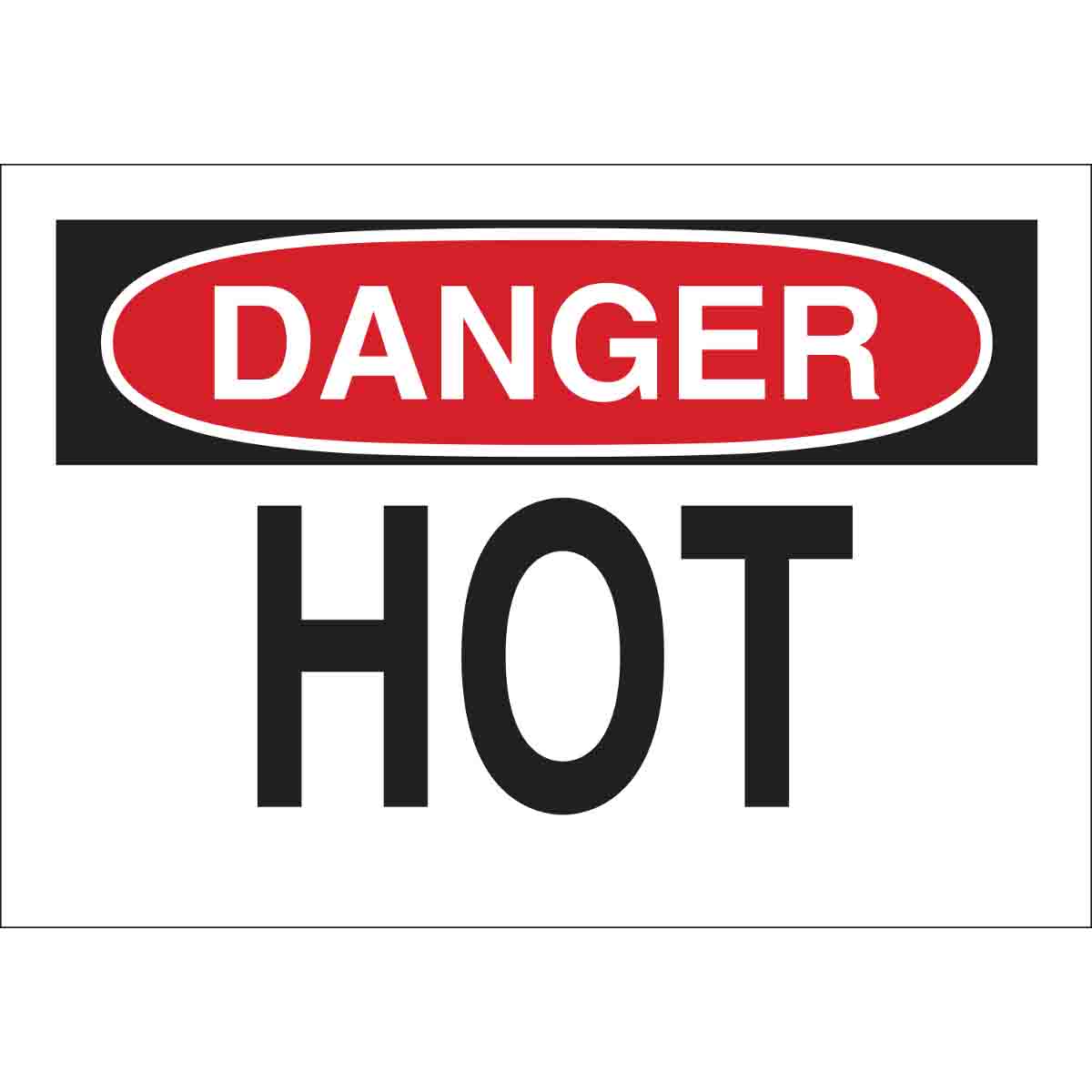 42509 B555 10X14 RED/BLK/WHT DANGER HOT
