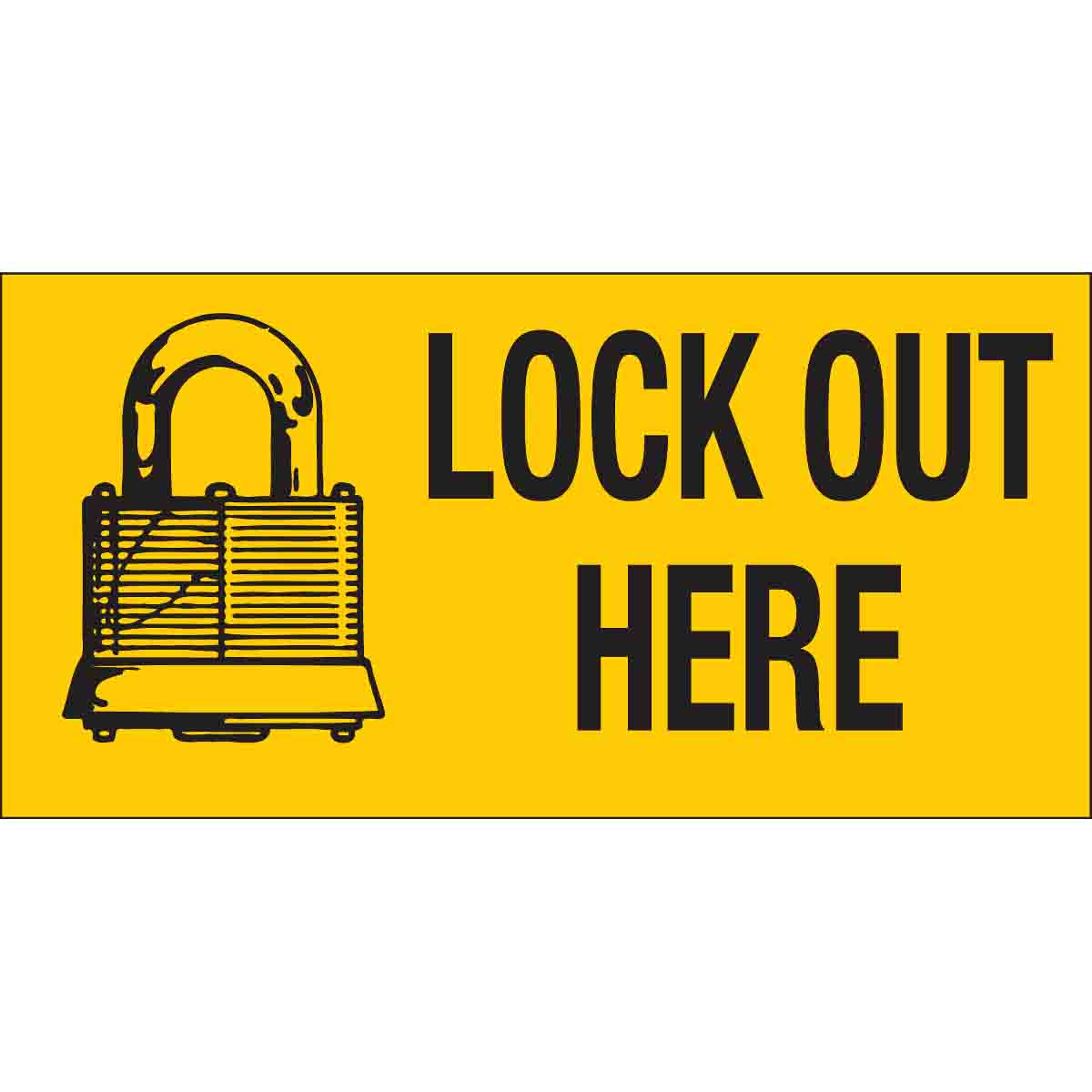 Brady Fiberglass Lockout Tagout Sign: LOCK OUT FOR SAFETY, 58% OFF