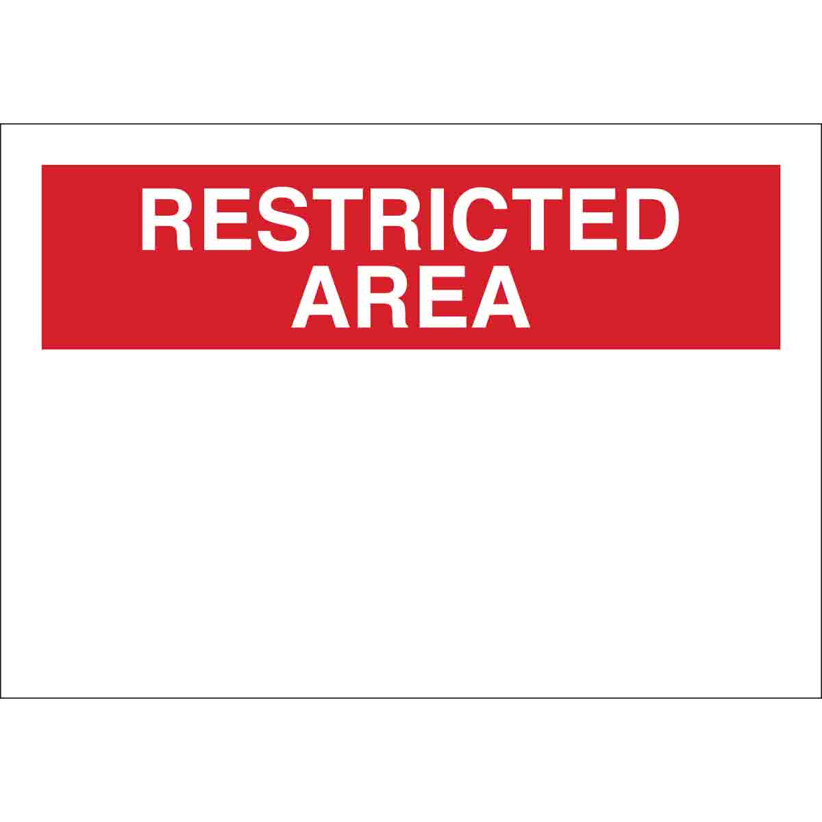 76056 B120,14X20,RED/WHT,RESTRICTED AREA