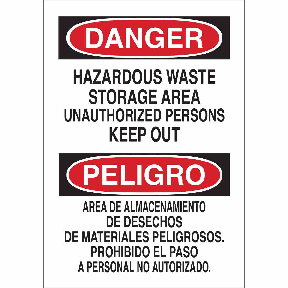 39505 B120,20X14,RED,BLK/WHT HAZARDOUS WASTE