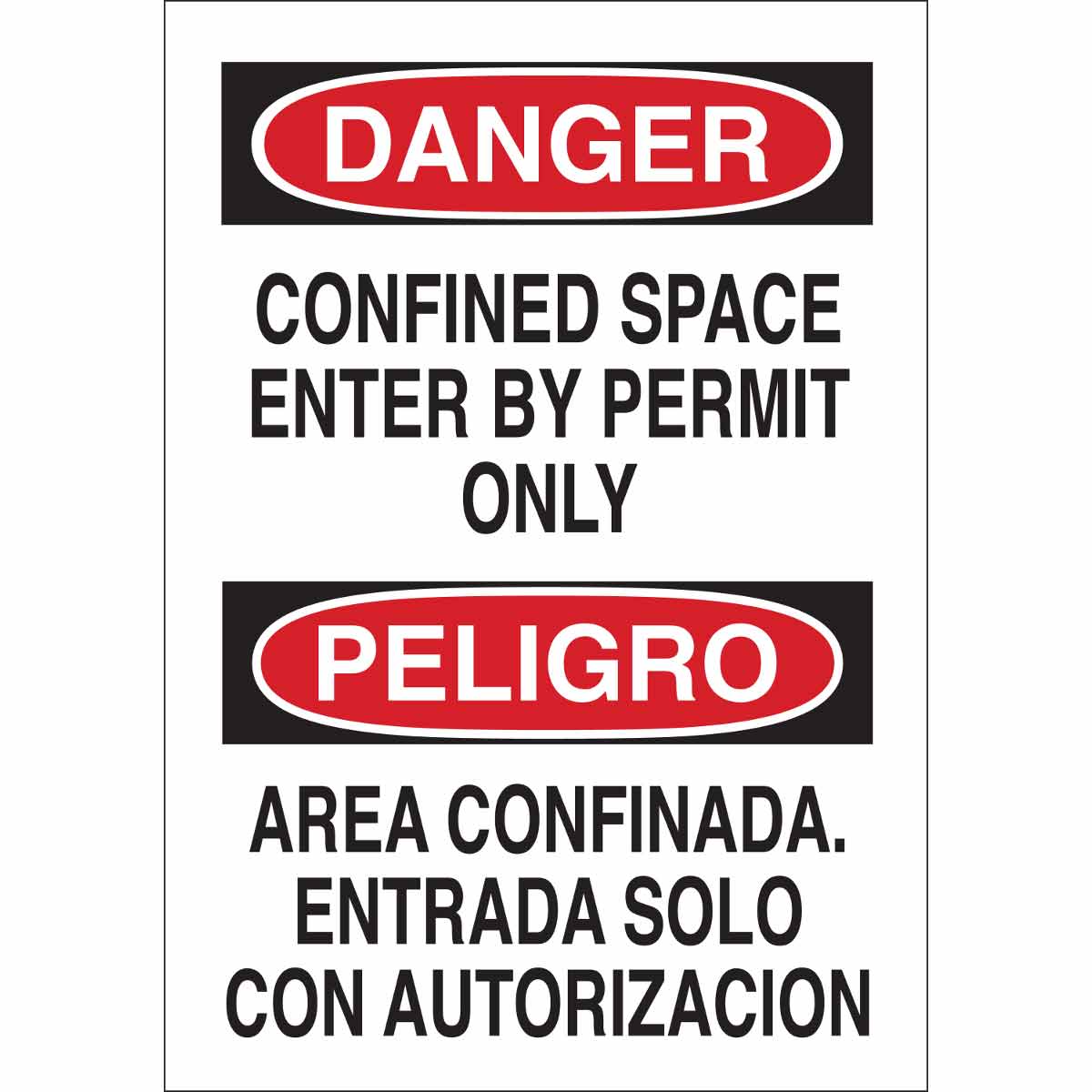 122780 B120,14X10,RD/BK/WT,BILINGUAL CON. SPACE
