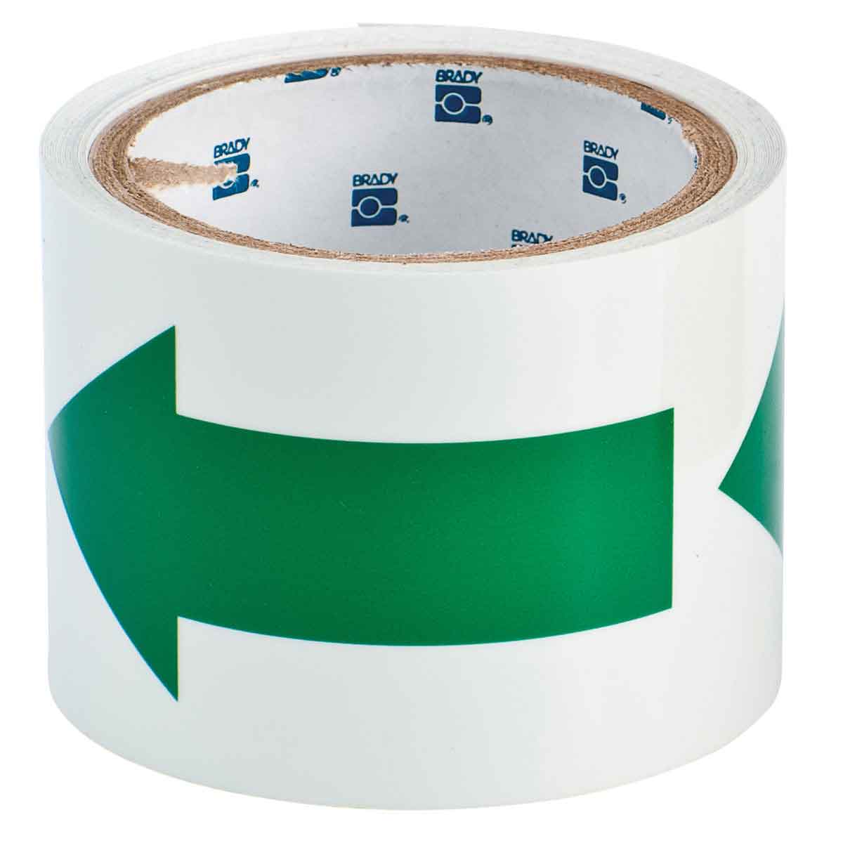 90974 B324 3"X5YD GRN/GLO ARROW TAPE