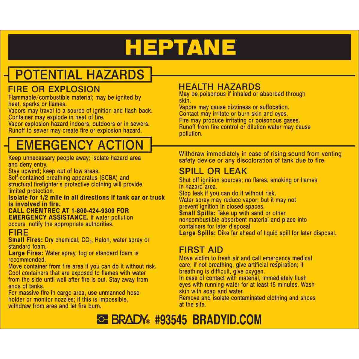 93545 HEPTANE Labels 3.75x4.5 BK/YL