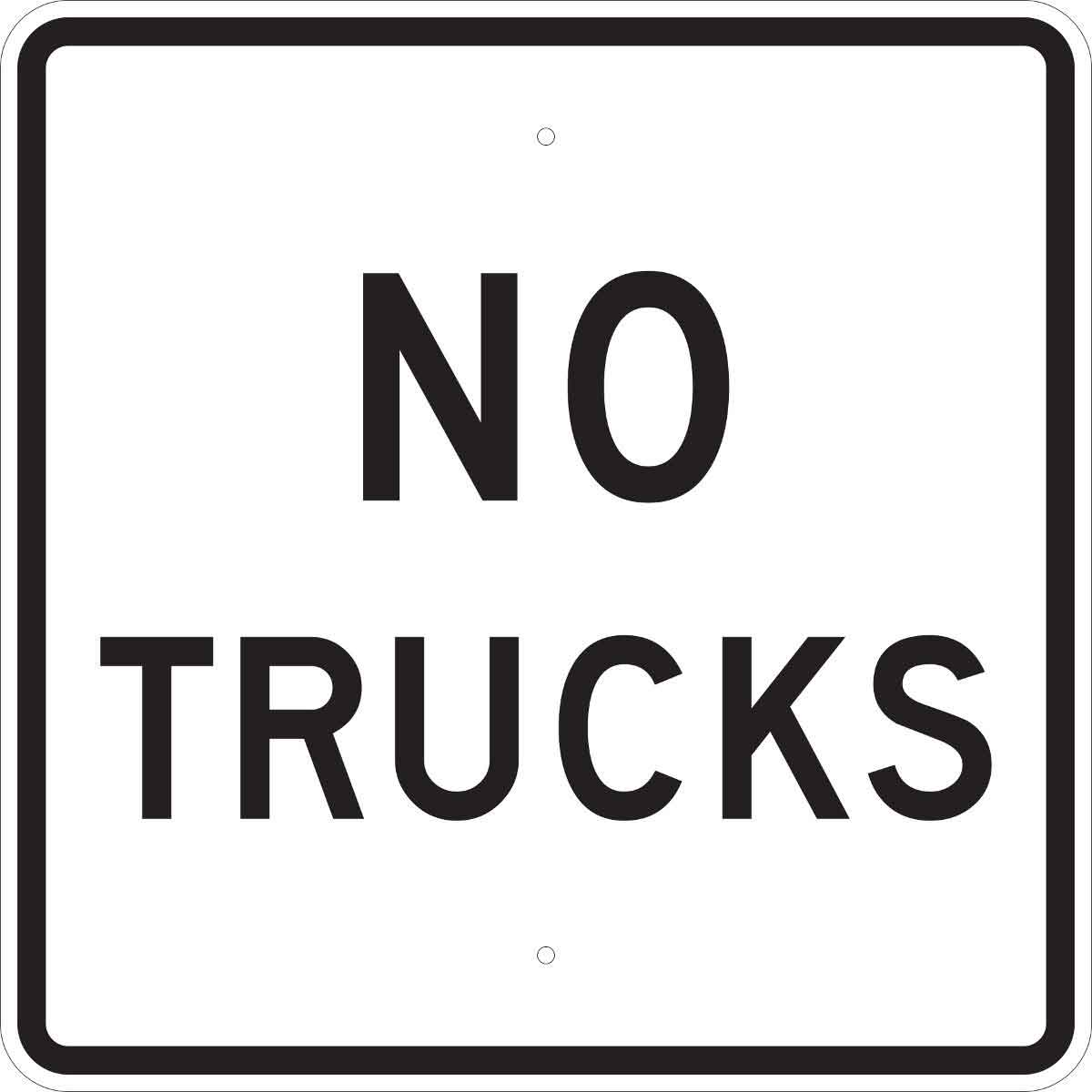 94192 24X24 BLK/WHT TRAFFIC NO TRUCKS HIP