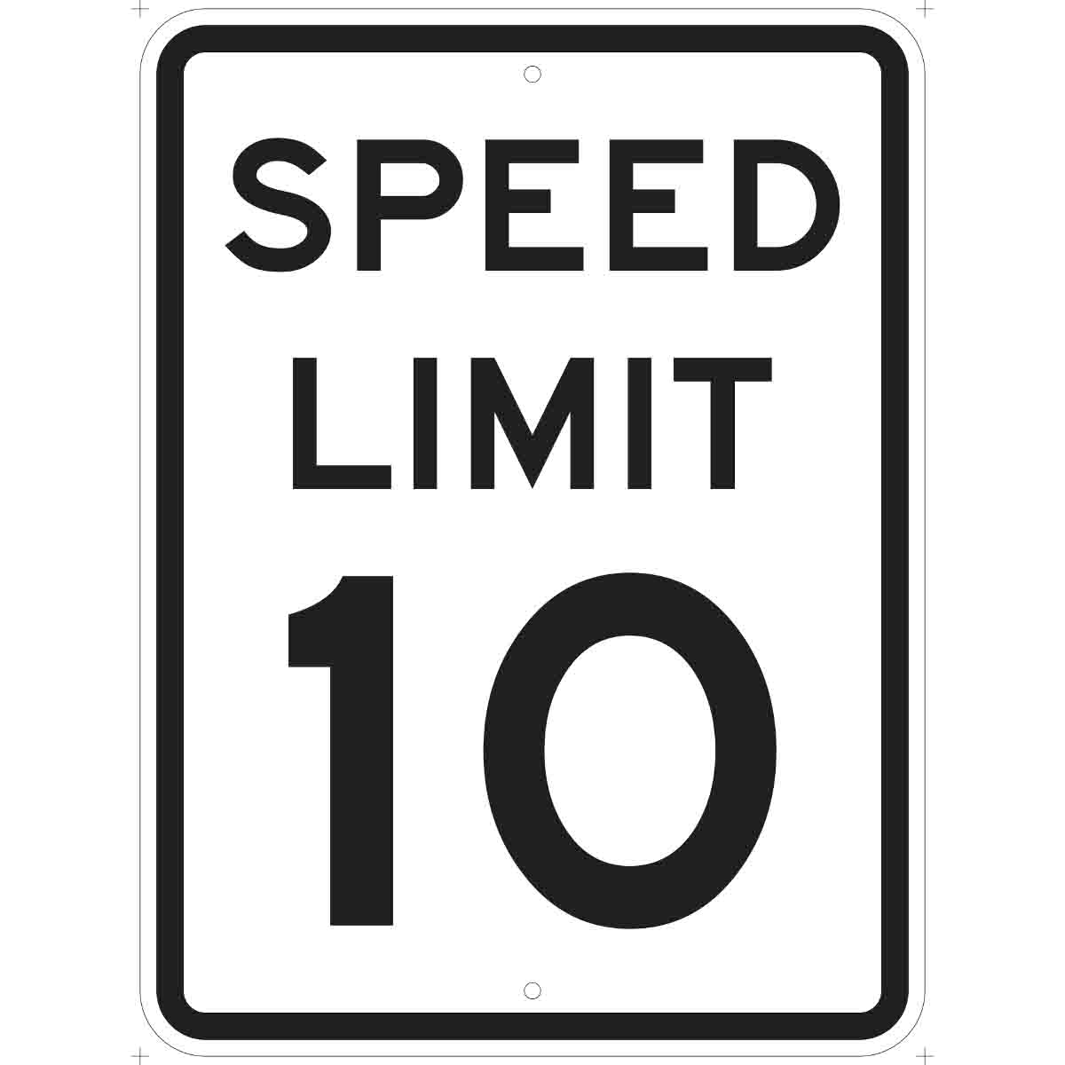 75200 B120,24X18,BLK/WHT,SPEED LIMIT 10