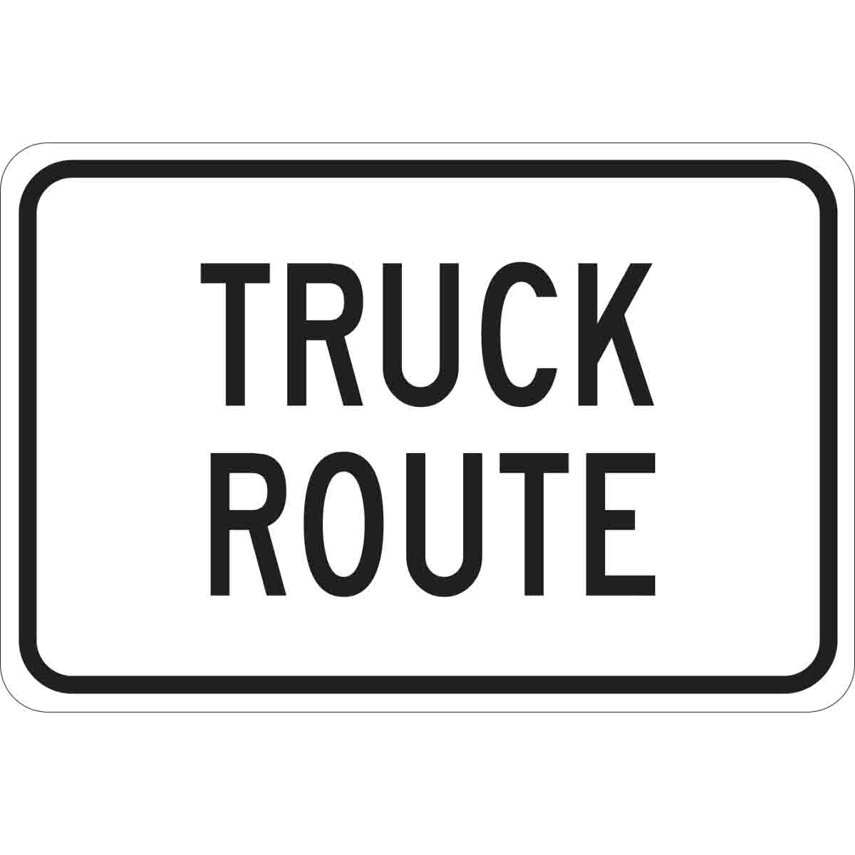 94218 18X24 BLK/WHT TRAFFIC TRUCK ROUTE HIP