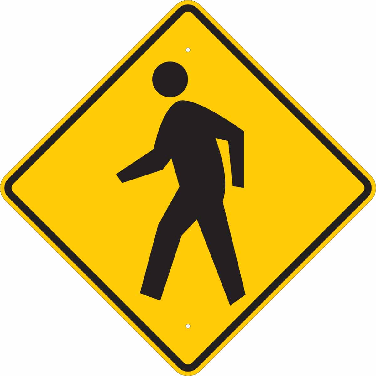 94234 24X24 BLK/YEL TRAFFIC 1 PED XING HIP