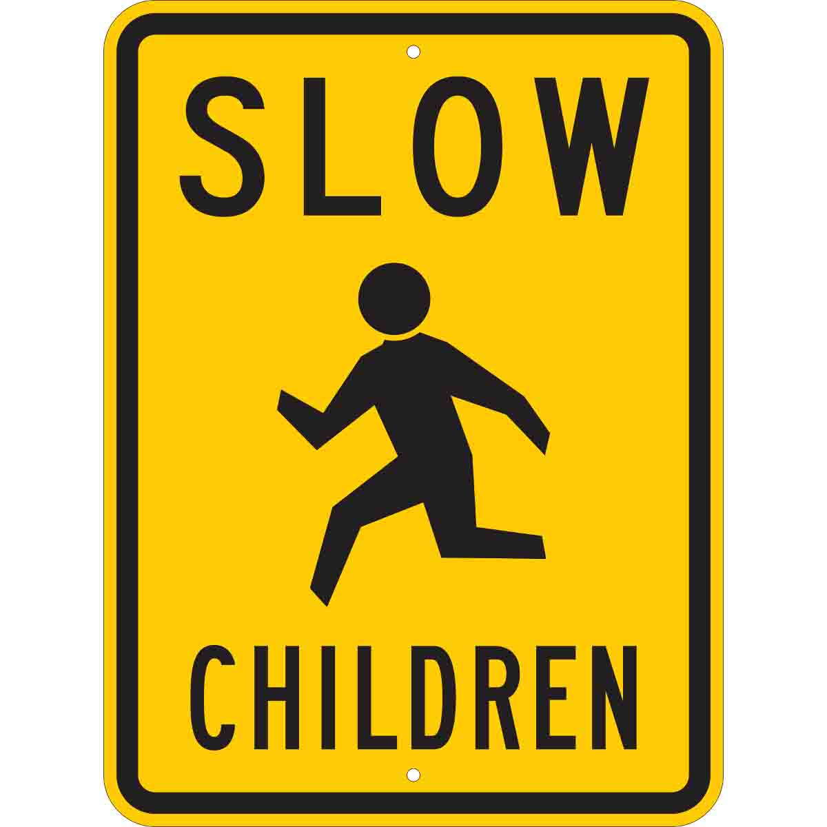 94240 24X18 BLK/YEL TRAFFIC SLOW CHILDREN HIP