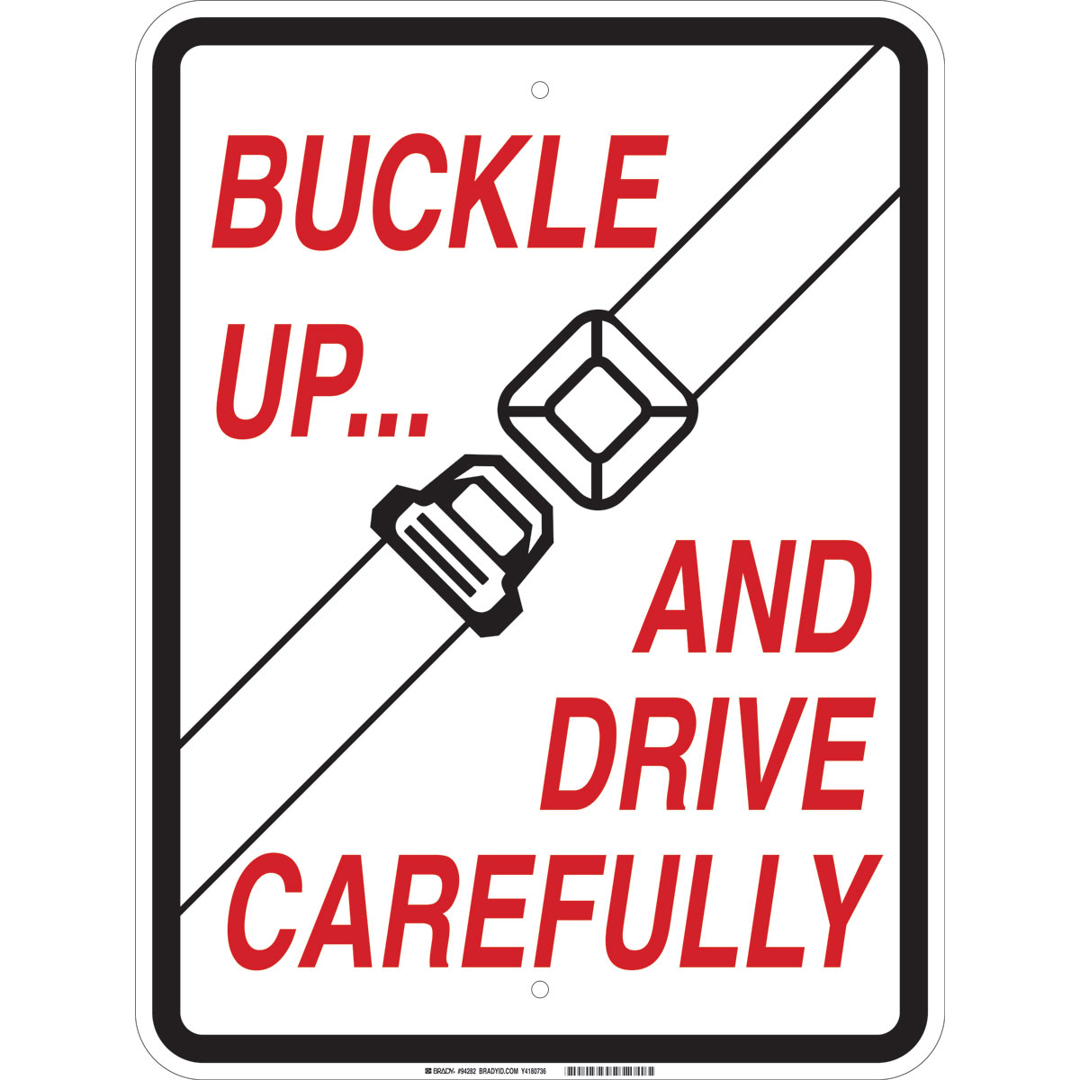 94282 B959 18 X 24 BLK,RED/WHT BUCKLE & DRIVE