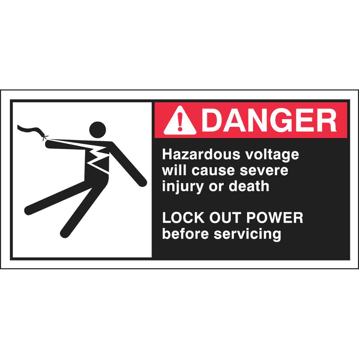 Brady 145735 PlasticDanger High Voltage Will Result in Shock or Death 10 Height x 14 Width Sign Black/Red/Yellow/White 