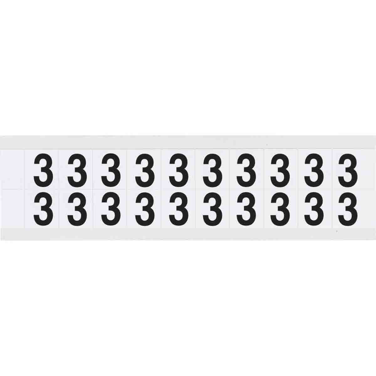 9712-3 0.625" Vinyl N&L Black on White 3 20/PK