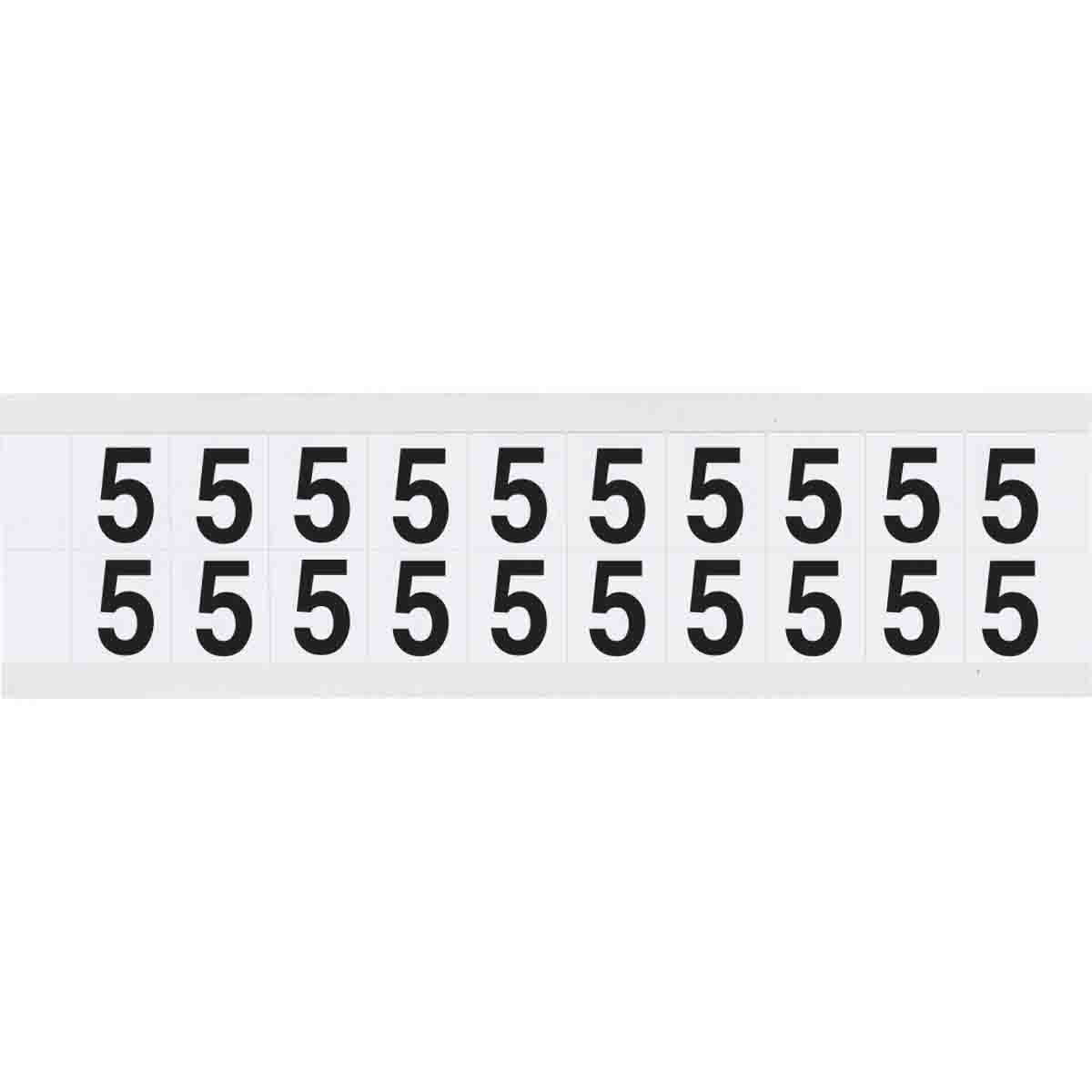 9712-5 0.625" Vinyl N&L Black on White 5 20/PK