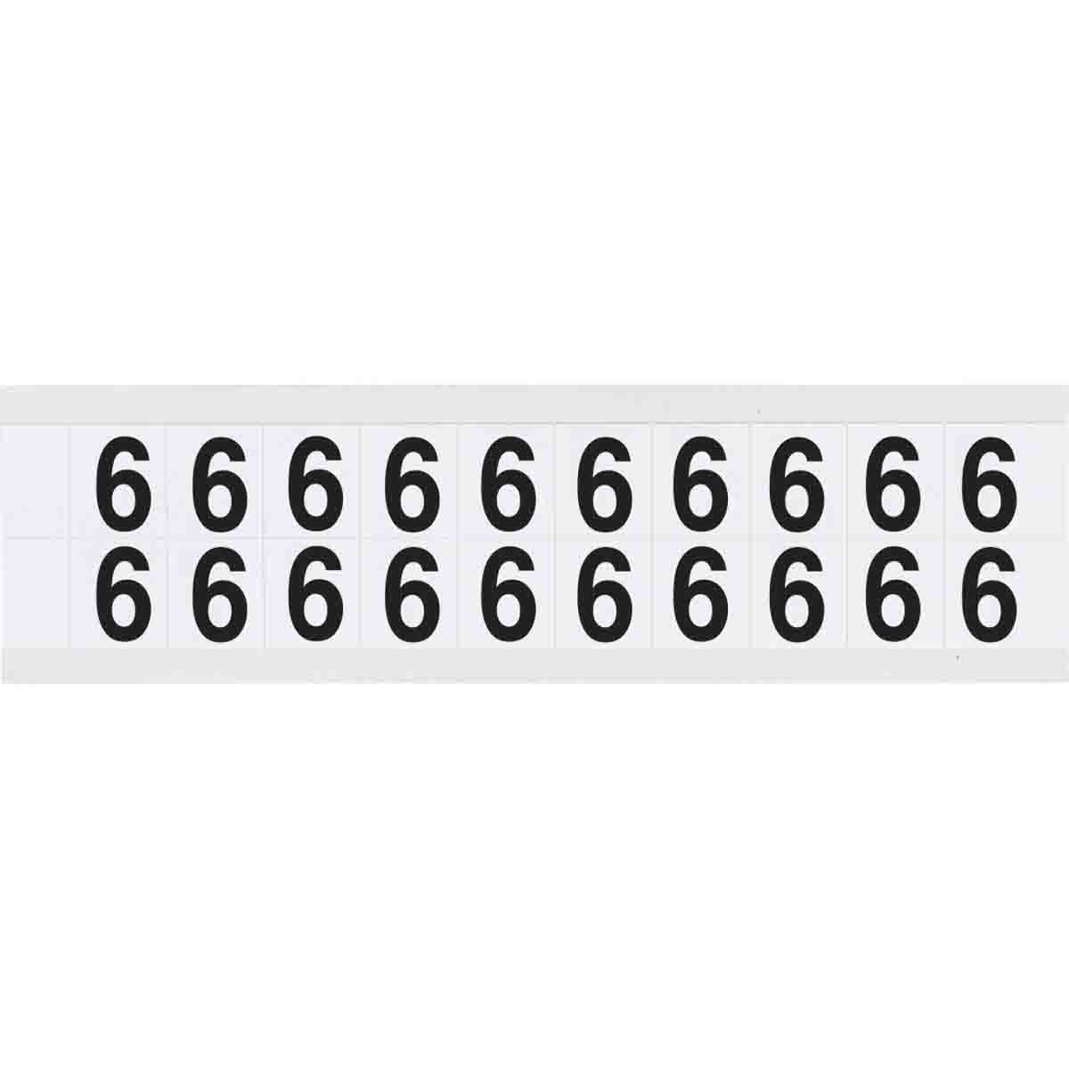 9712-6 0.625" Vinyl N&L Black on White 6 20/PK