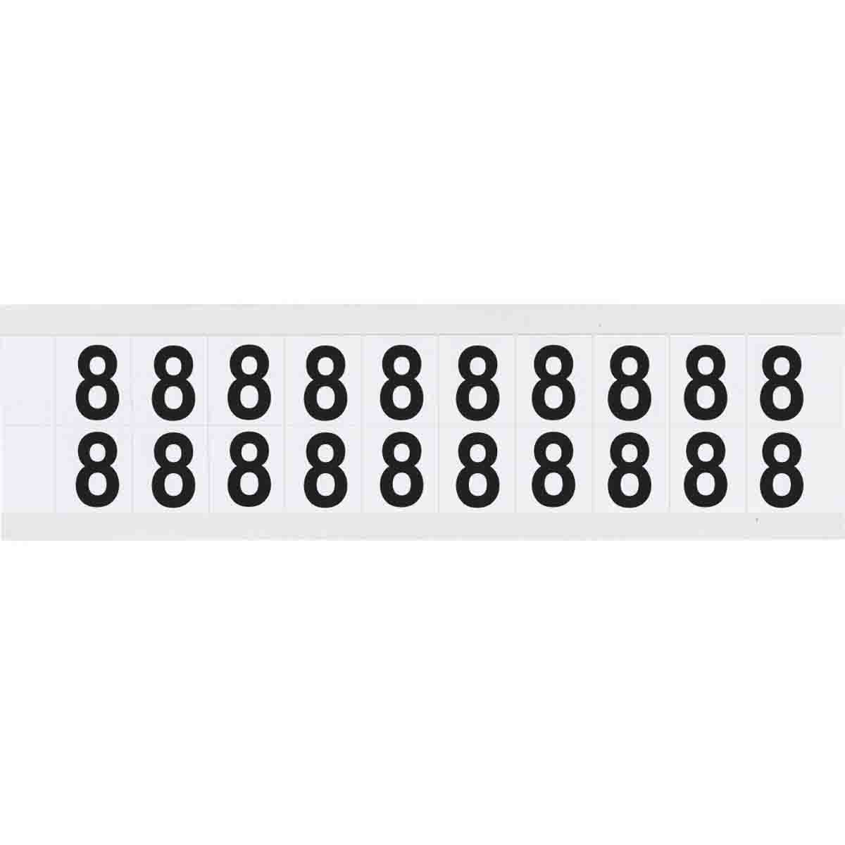 9712-8 0.625" Vinyl N&L Black on White 8 20/PK