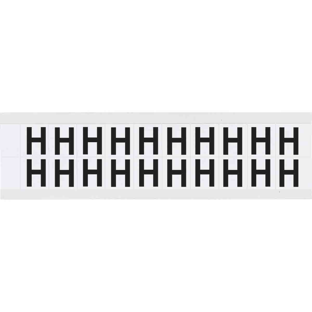 9712-H 0.625" Vinyl N&L Black on White H 20/PK