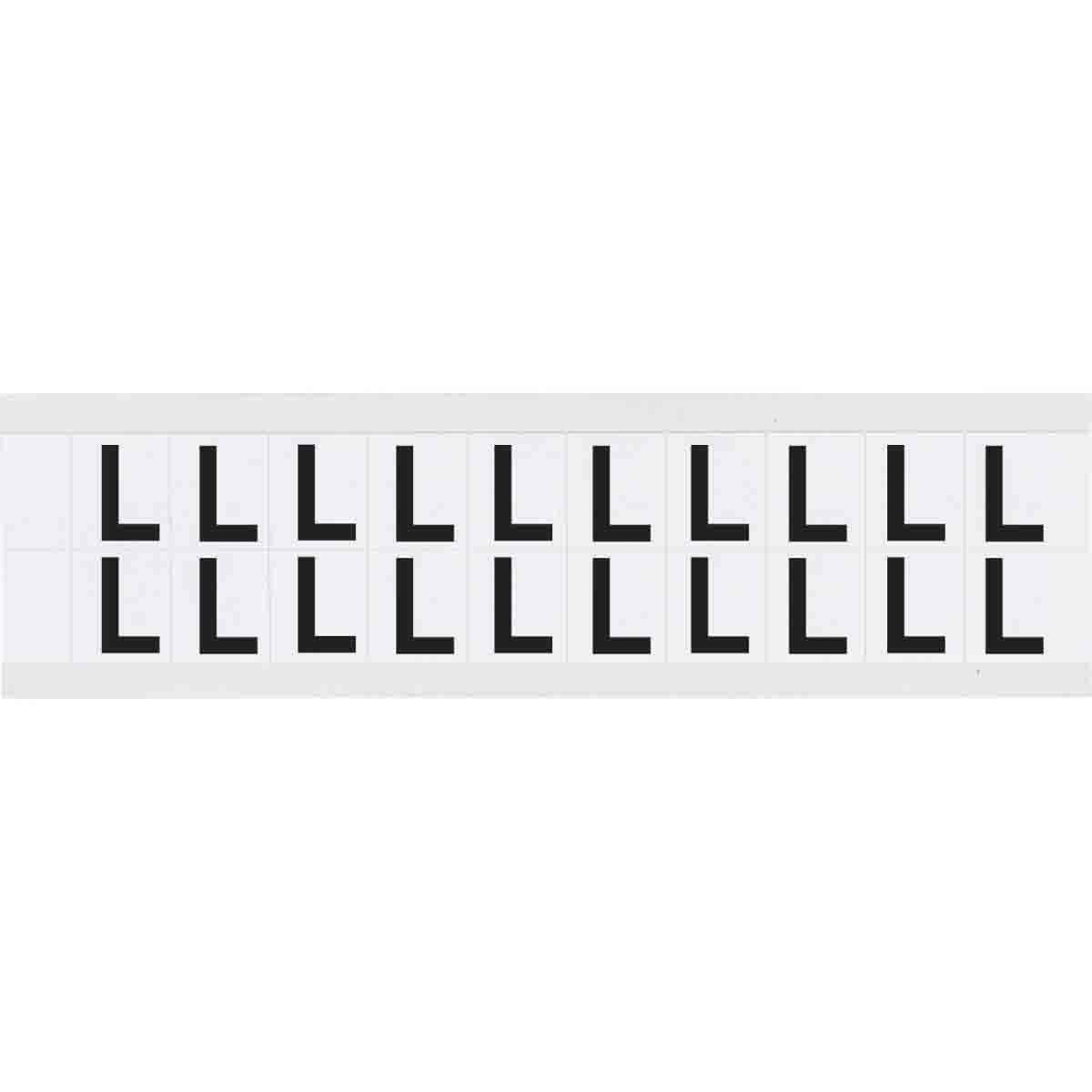 9712-L 0.625" Vinyl N&L Black on White L 20/PK
