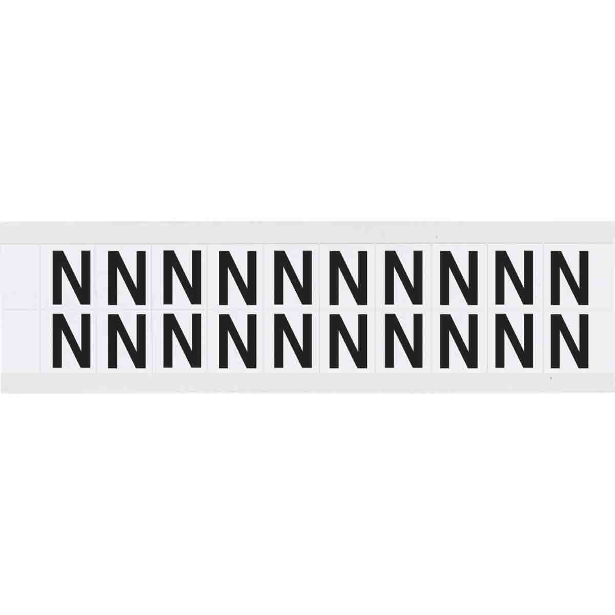 9712-N 0.625" Vinyl N&L Black on White N 20/PK