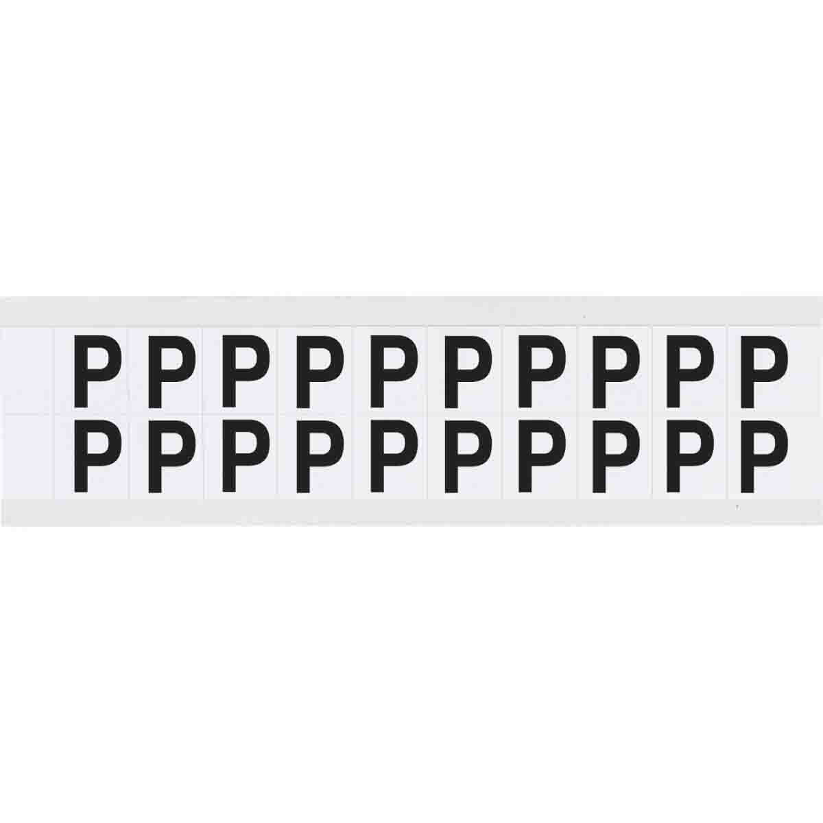 9712-P 0.625" Vinyl N&L Black on White P 20/PK