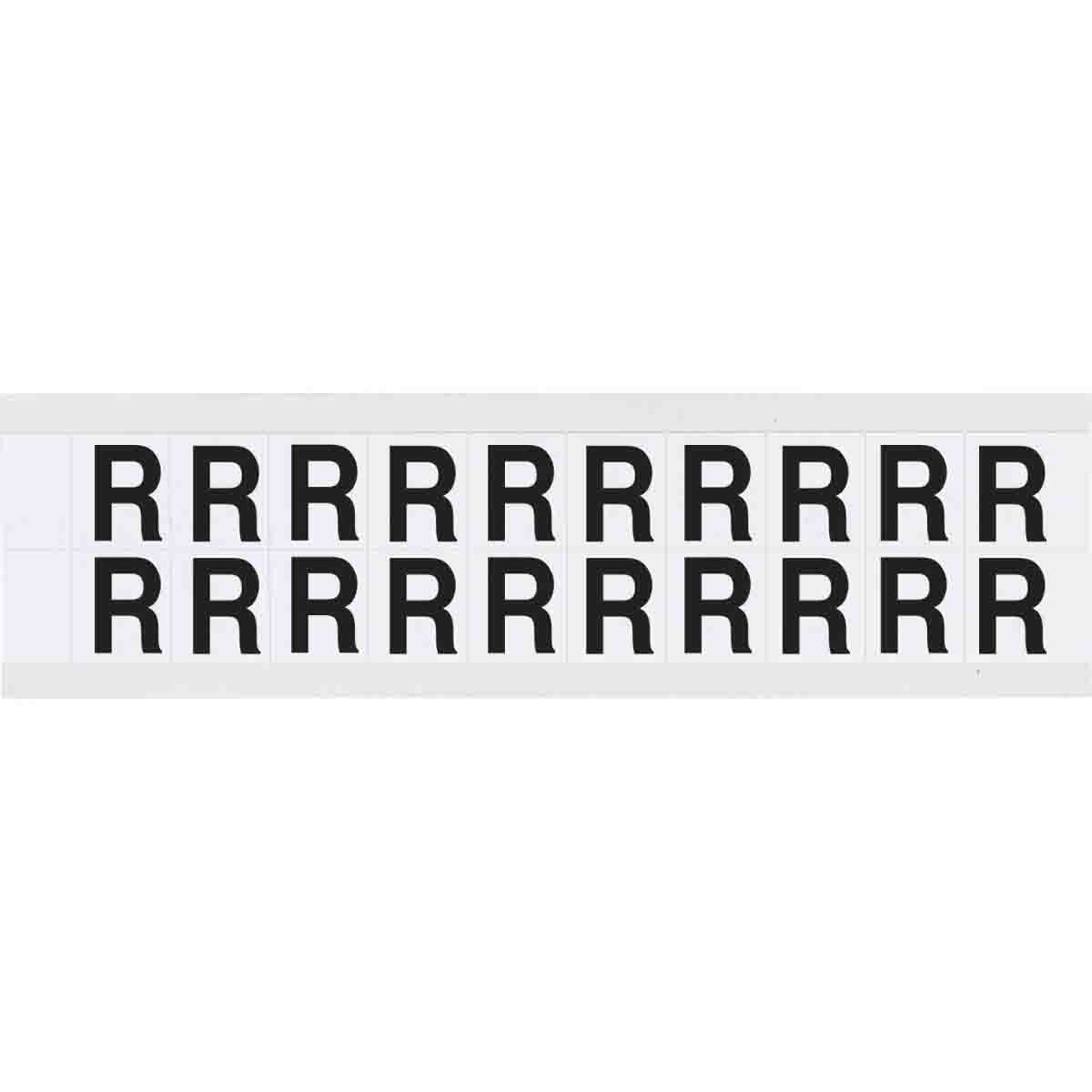 9712-R 0.625" Vinyl N&L Black on White R 20/PK