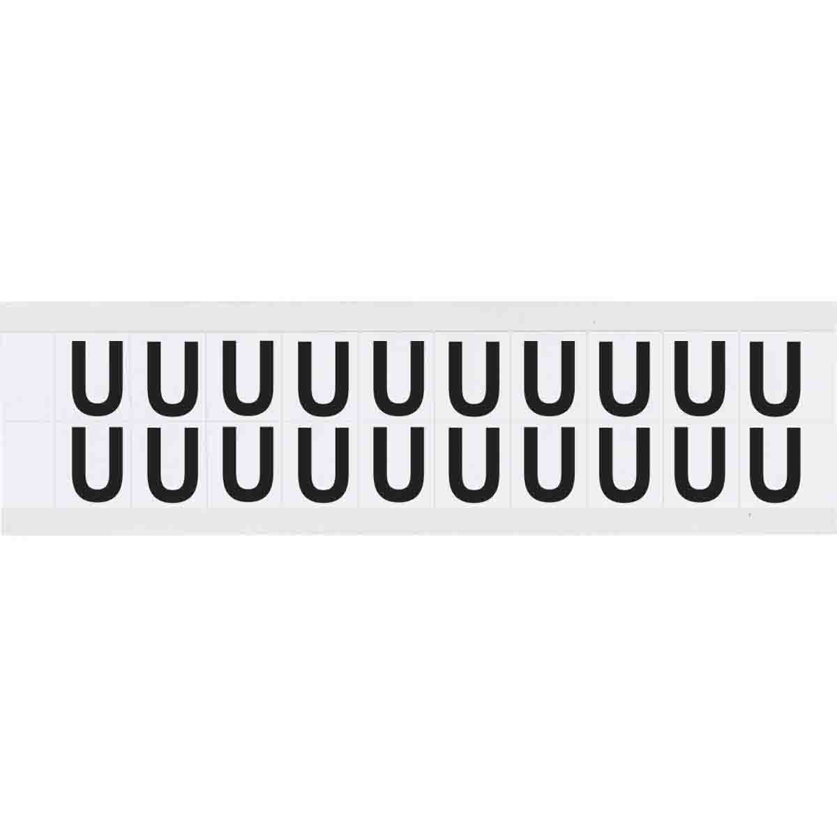 9712-U 0.625" Vinyl N&L Black on White U 20/PK